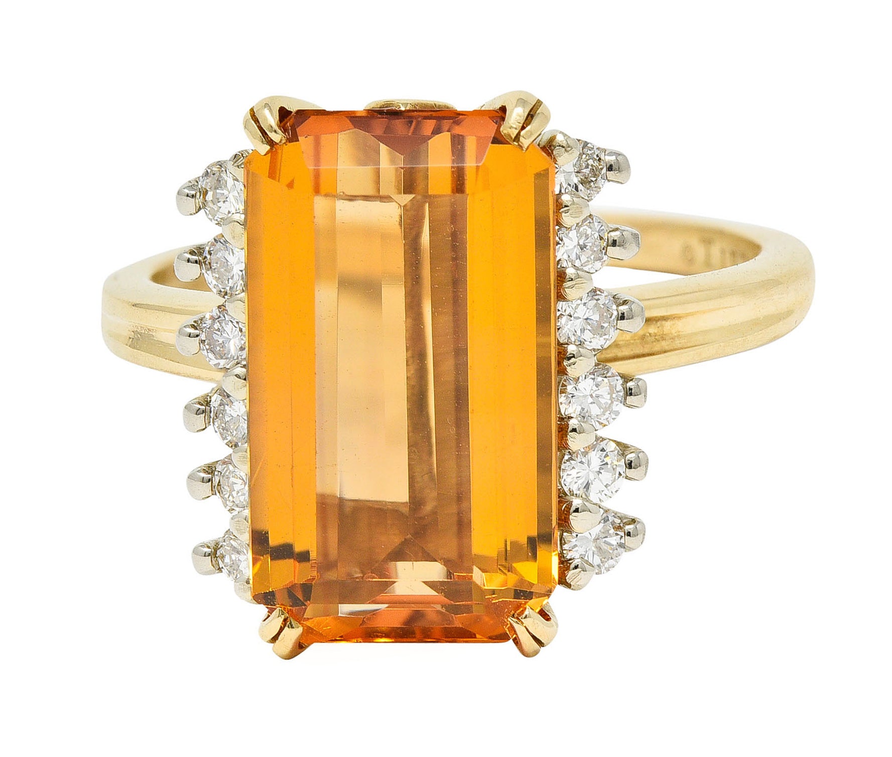 Tiffany & Co. Imperial Topaz Diamond 18 Karat Gold Platinum Gemstone RingRing - Wilson's Estate Jewelry