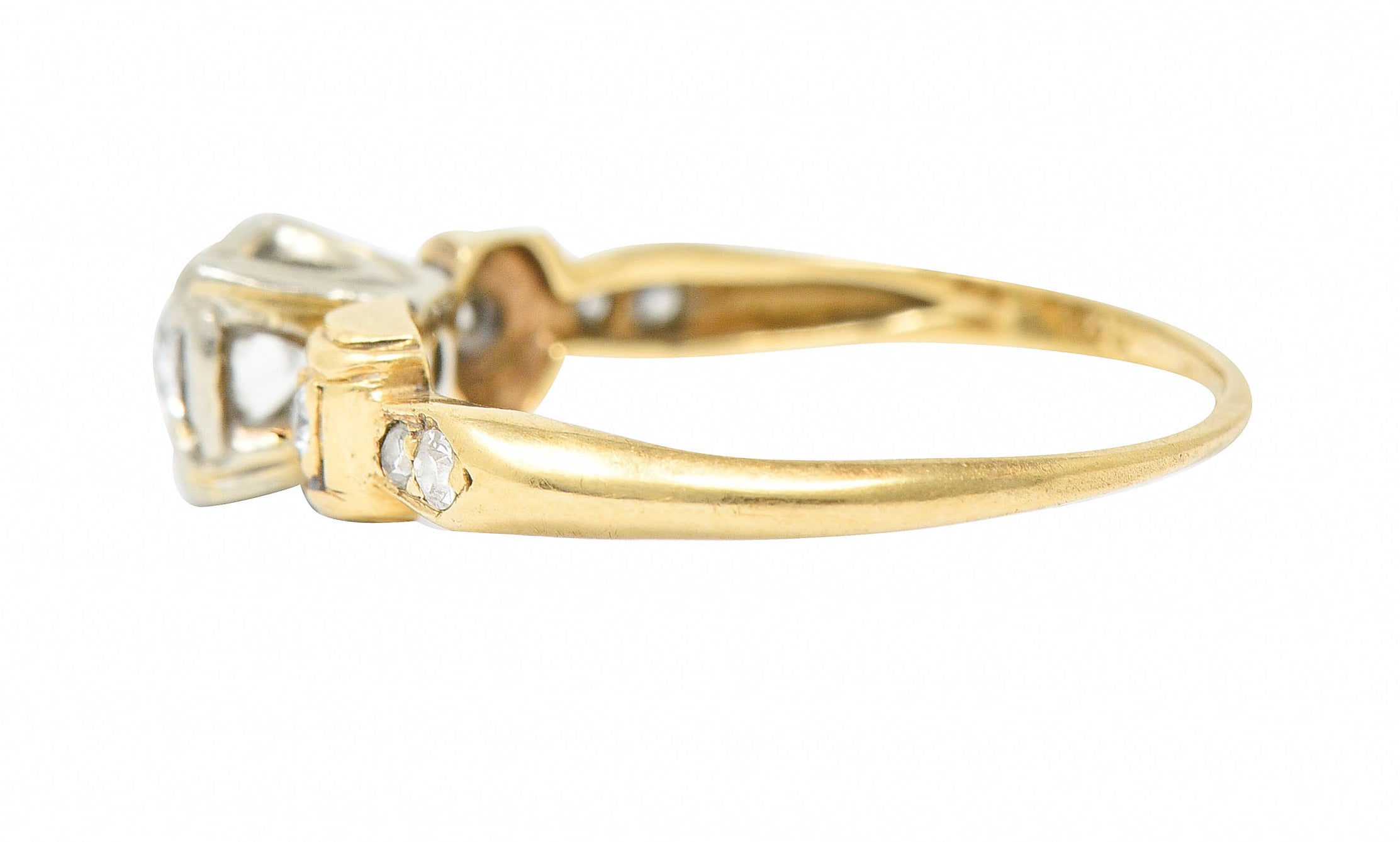 1940's Retro 0.50 CTW Diamond 14 Karat Two-Tone Gold Engagement RingRing - Wilson's Estate Jewelry