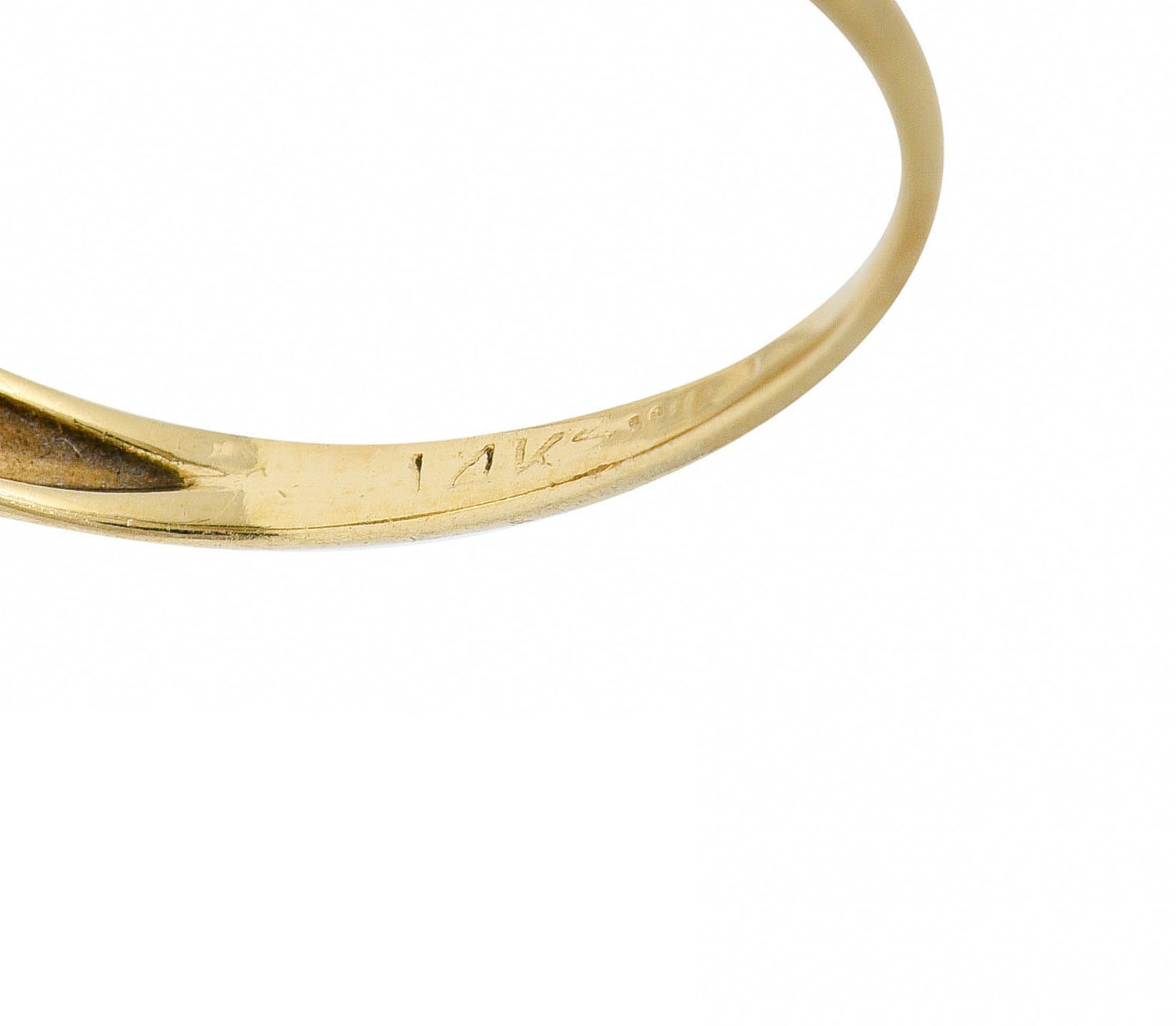 1940's Retro 0.50 CTW Diamond 14 Karat Two-Tone Gold Engagement RingRing - Wilson's Estate Jewelry