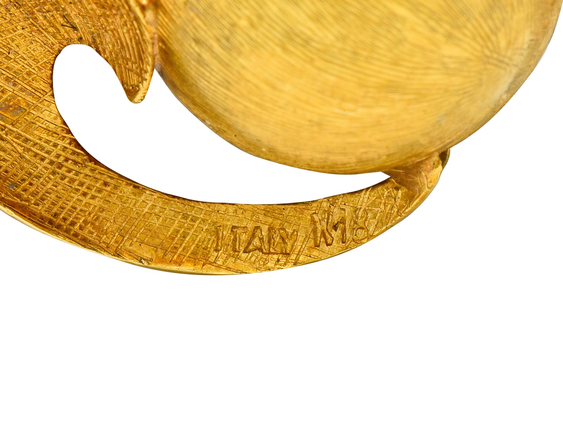 Vintage Italian 18 Karat Two-Tone Gold Cat Pendant Charm - Wilson's Estate Jewelry