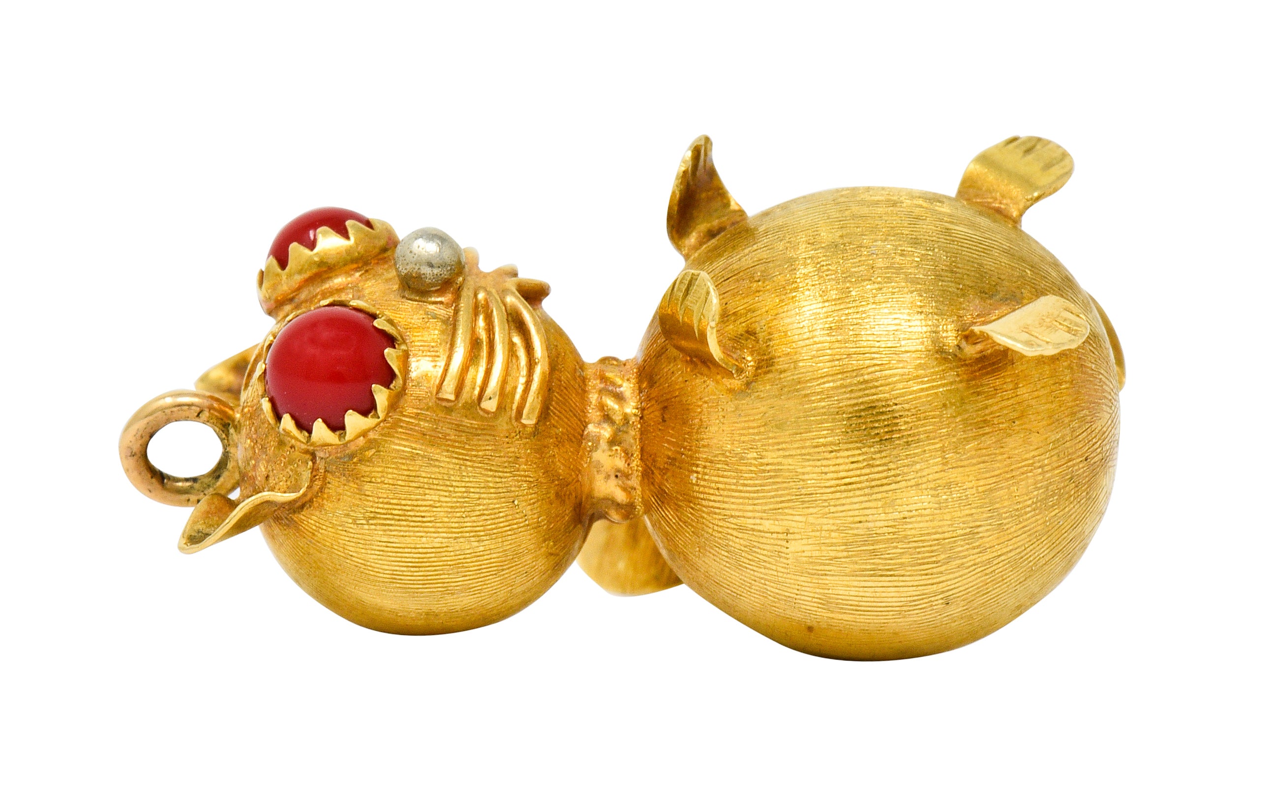 Vintage Italian 18 Karat Two-Tone Gold Cat Pendant Charm - Wilson's Estate Jewelry