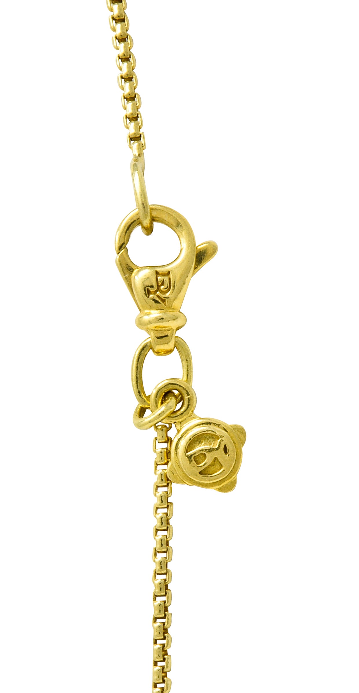 Long David Yurman Diamond 18 Karat Gold Crossover Circle Station Necklace - Wilson's Estate Jewelry