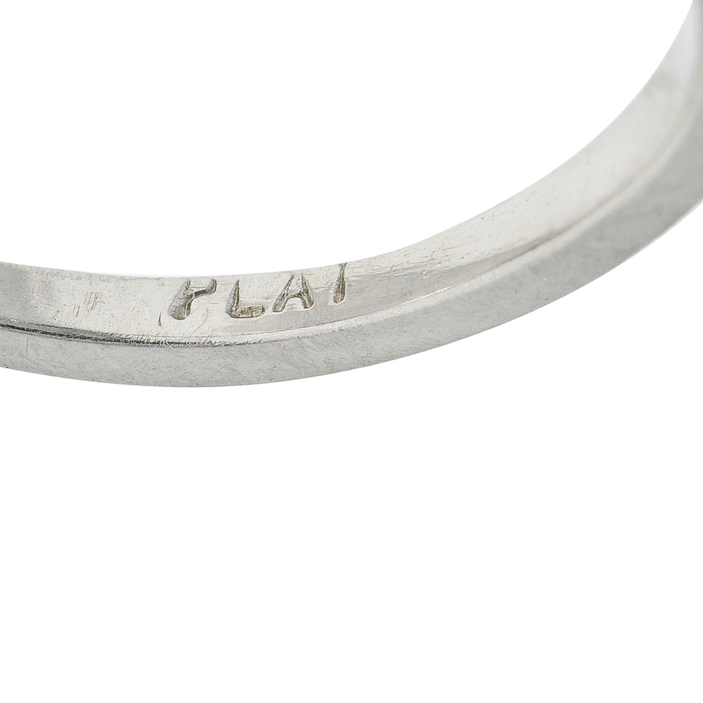Mid-Century Diamond Platinum Wheat Vintage Contour Band Ring Wilson's Estate Jewelry