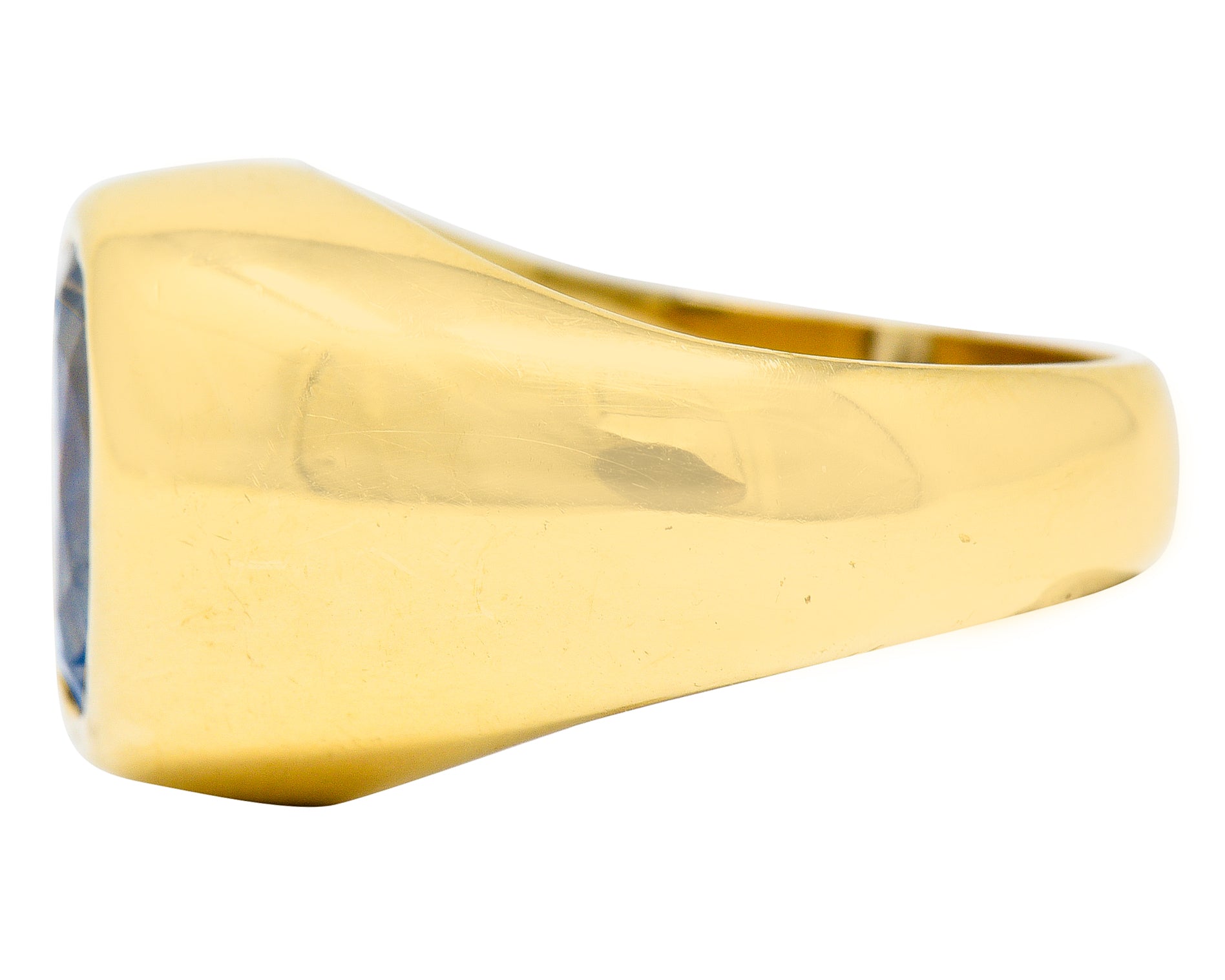 1940's Retro 3.40 CTW Ceylon Sapphire 14 Karat Gold Unisex Signet RingRing - Wilson's Estate Jewelry