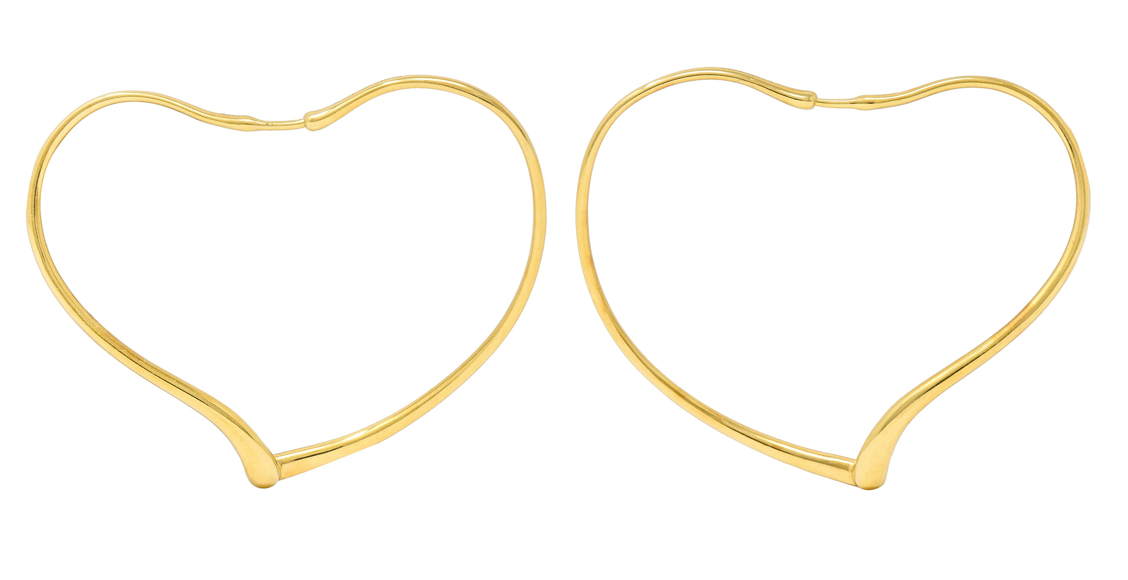 Large Elsa Peretti Tiffany & Co. 18 Karat Gold Open Heart Hoop EarringsEarrings - Wilson's Estate Jewelry
