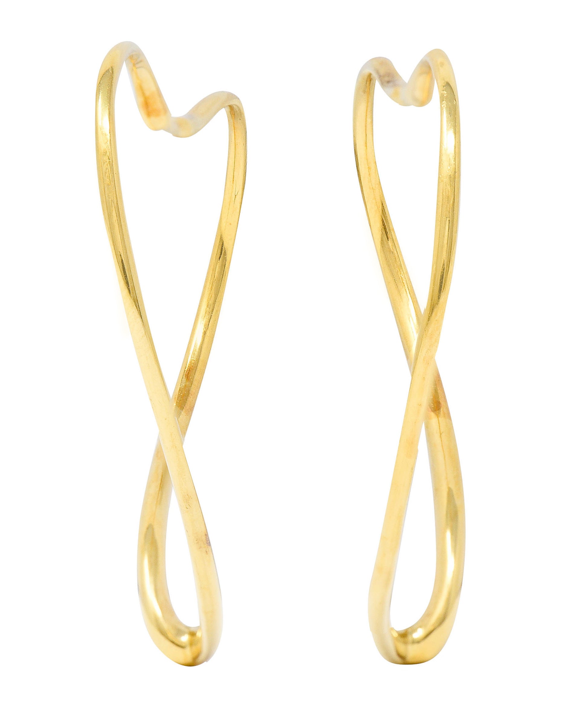 Large Elsa Peretti Tiffany & Co. 18 Karat Gold Open Heart Hoop EarringsEarrings - Wilson's Estate Jewelry