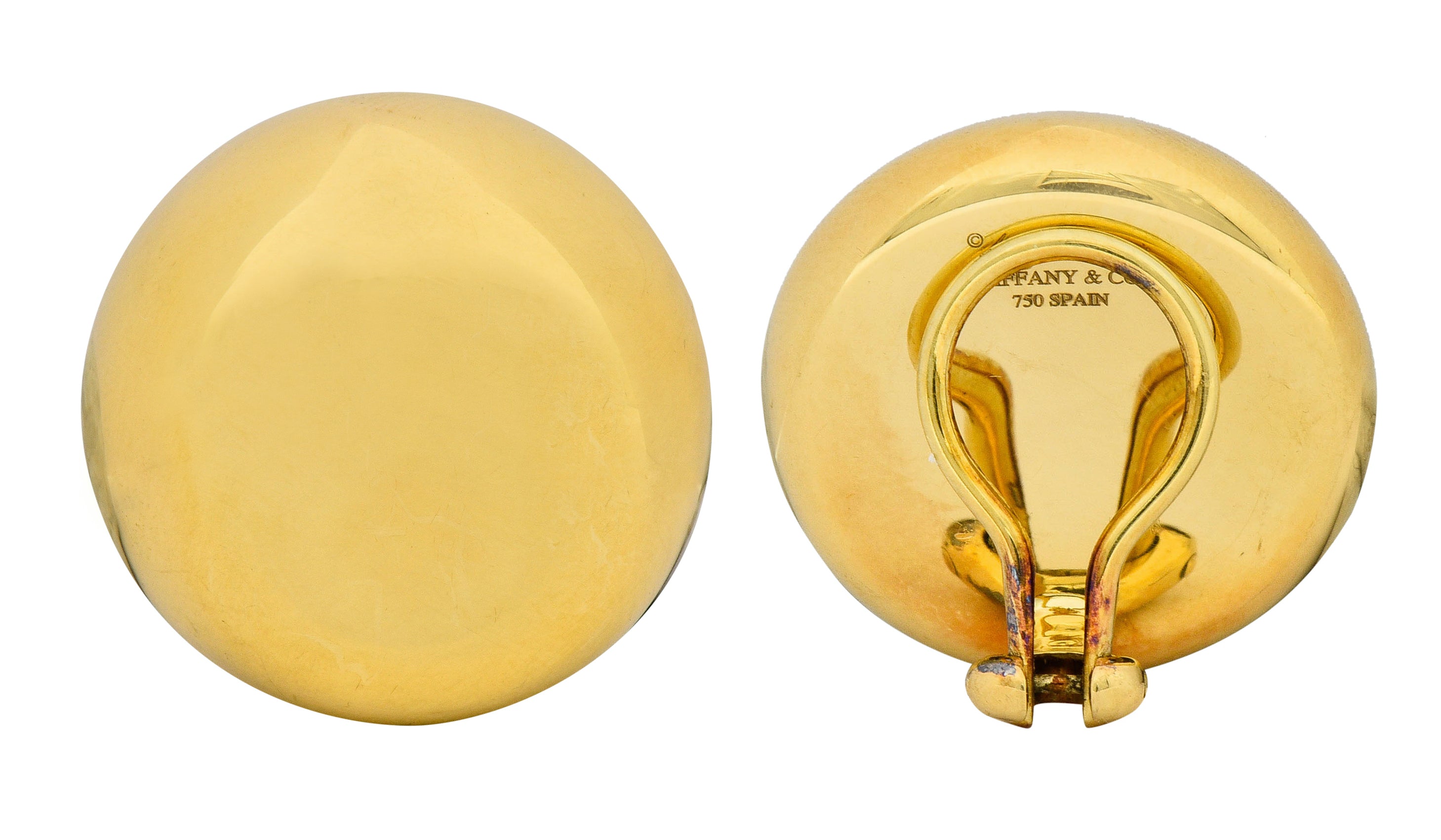Elsa Peretti Tiffany & Co. Vintage 18 Karat Gold Bean Ear-Clip Earrings - Wilson's Estate Jewelry
