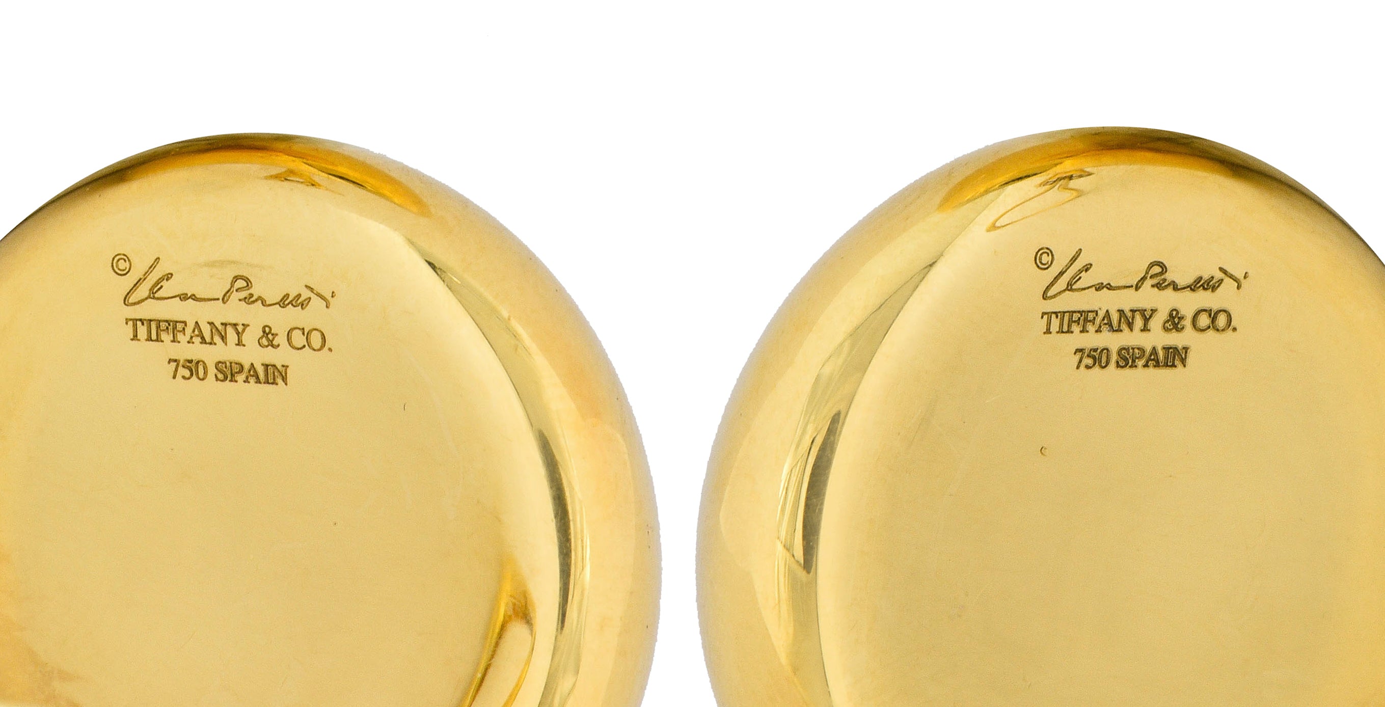 Elsa Peretti Tiffany & Co. Vintage 18 Karat Gold Bean Ear-Clip Earrings - Wilson's Estate Jewelry