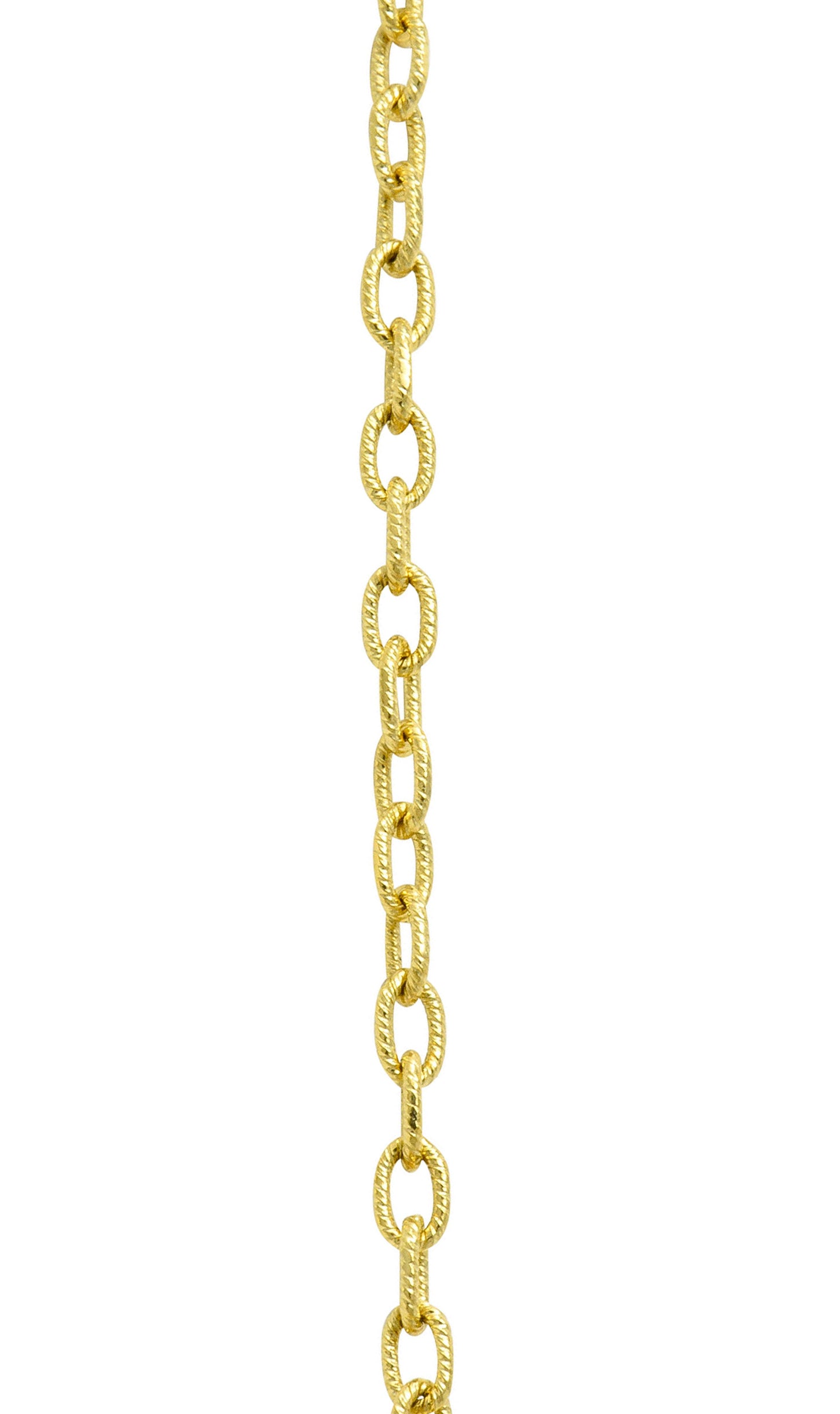 Citrine 1.05 CTW Diamond 18 Karat Gold Foliate Cluster Pendant NecklaceNecklace - Wilson's Estate Jewelry