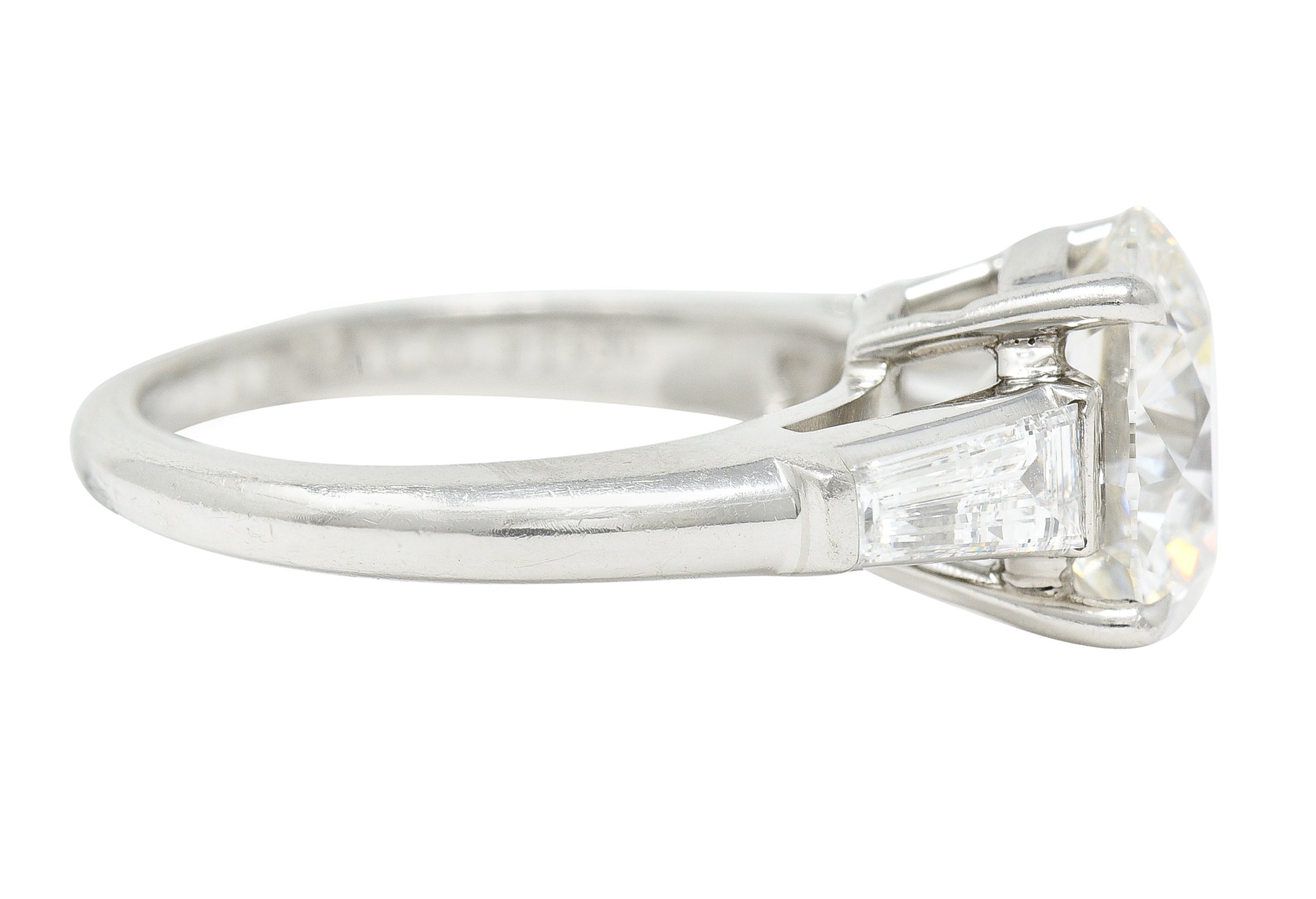 Exceptional Tiffany & Co. 3.82 CTW Round Brilliant Diamond Platinum Engagement Ring Wilson's Estate Jewelry