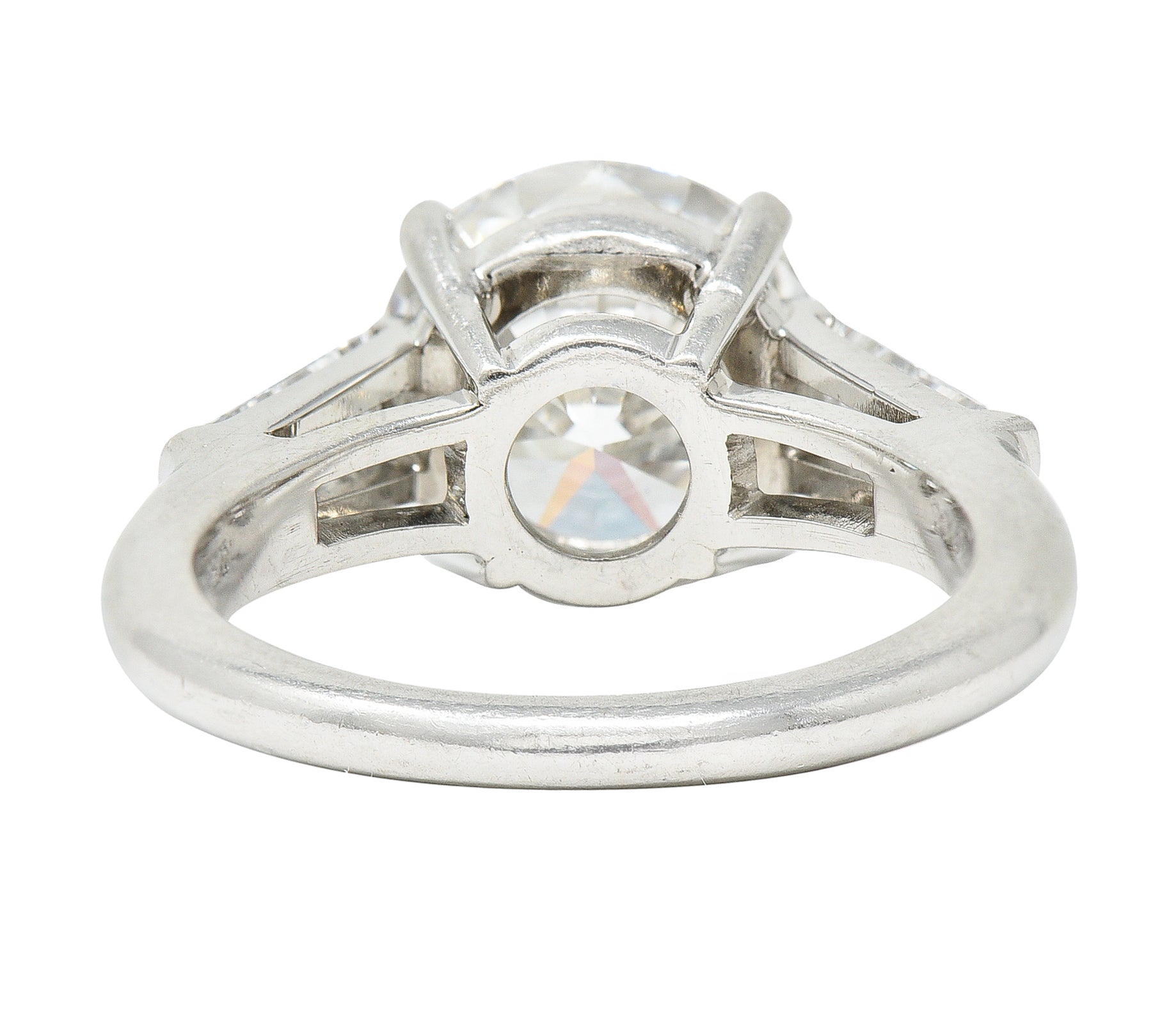 Exceptional Tiffany & Co. 3.82 CTW Round Brilliant Diamond Platinum Engagement Ring Wilson's Estate Jewelry