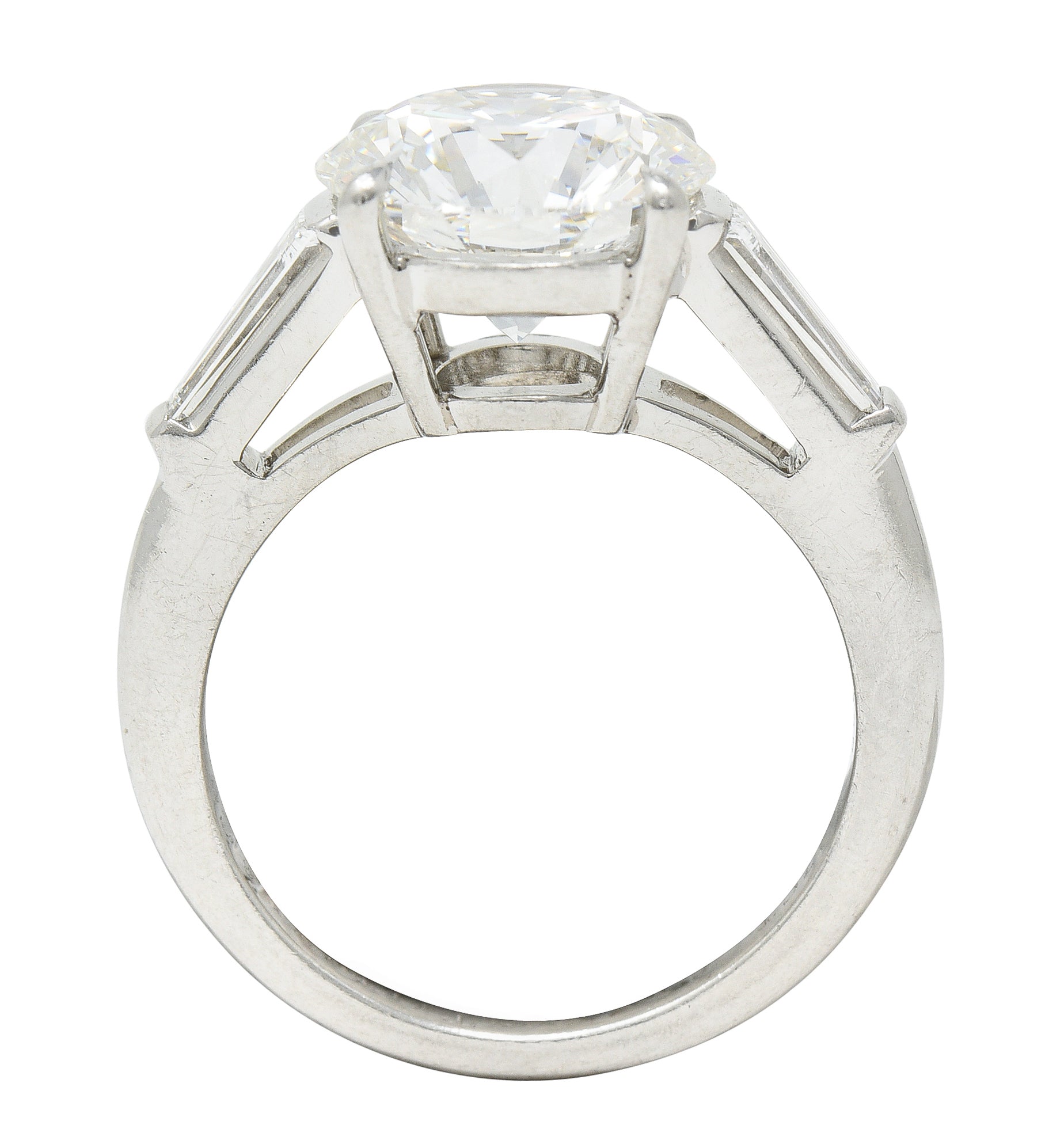 Exceptional Tiffany & Co. 3.82 CTW Round Brilliant Diamond Platinum Engagement Ring Wilson's Estate Jewelry