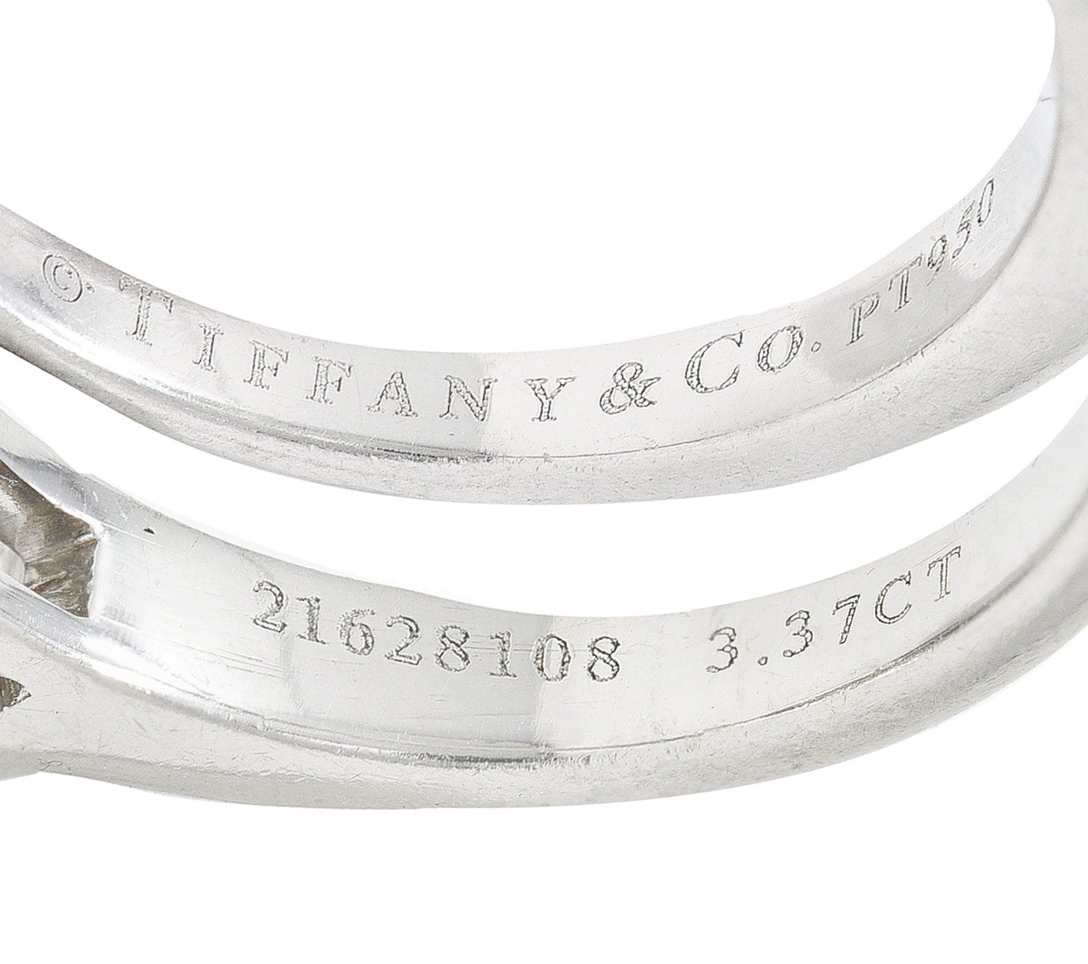 Exceptional Tiffany & Co. 3.82 CTW Round Brilliant Diamond Platinum Engagement Ring Wilson's Estate Jewelry