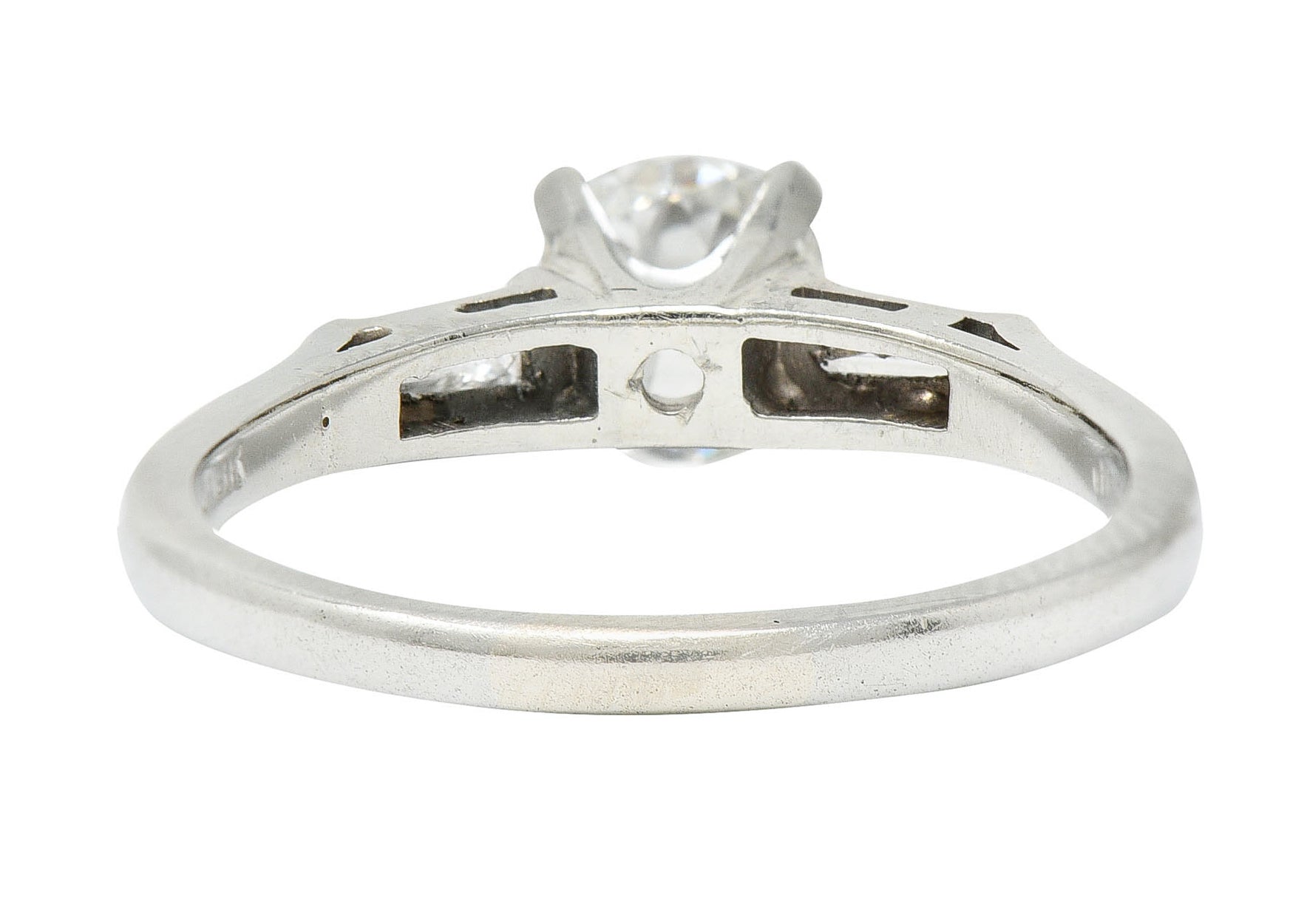 Mid-Century 1.03 CTW Old Mine Diamond 18 Karat White Gold Engagement RingRing - Wilson's Estate Jewelry