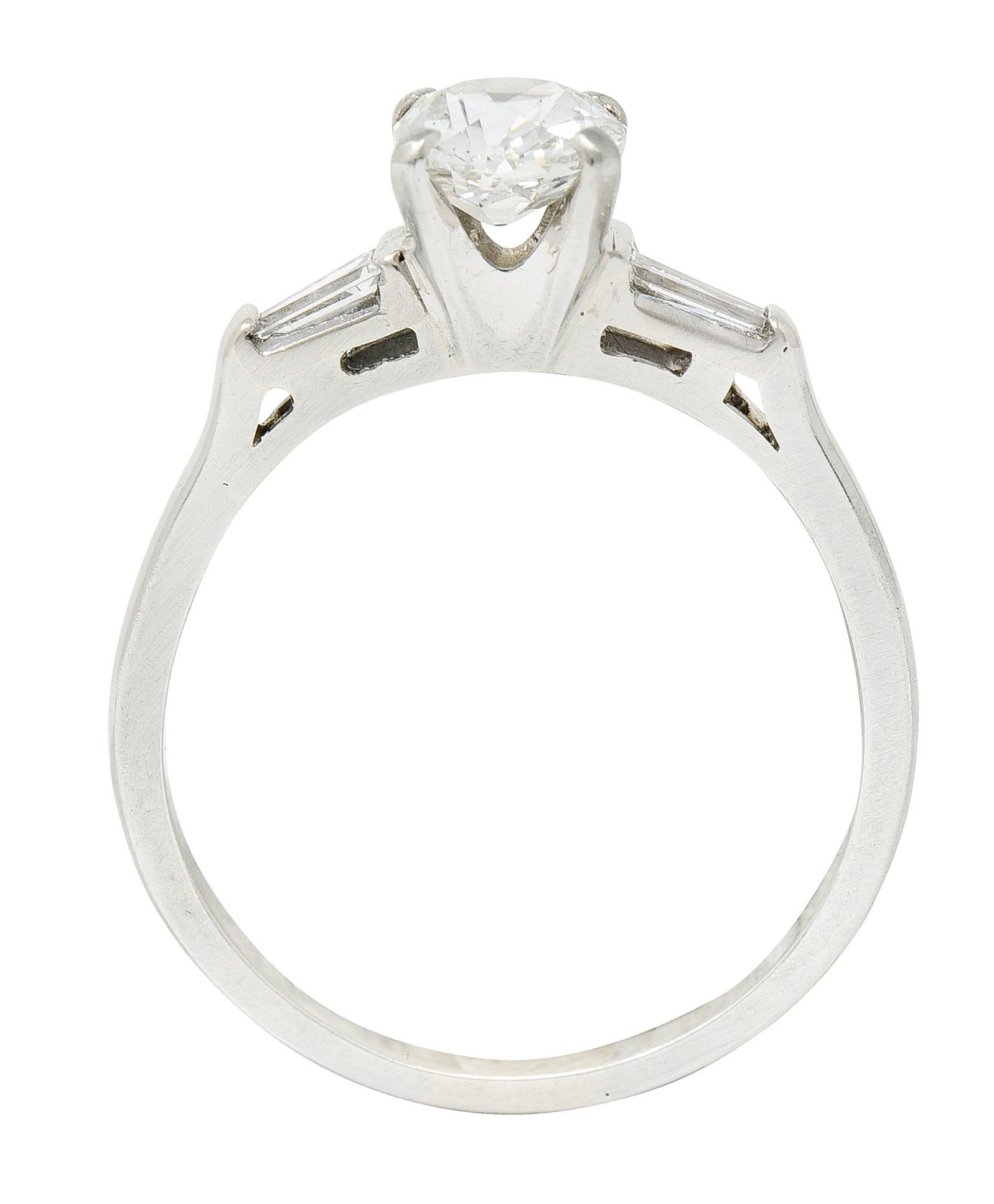 Mid-Century 1.03 CTW Old Mine Diamond 18 Karat White Gold Engagement RingRing - Wilson's Estate Jewelry