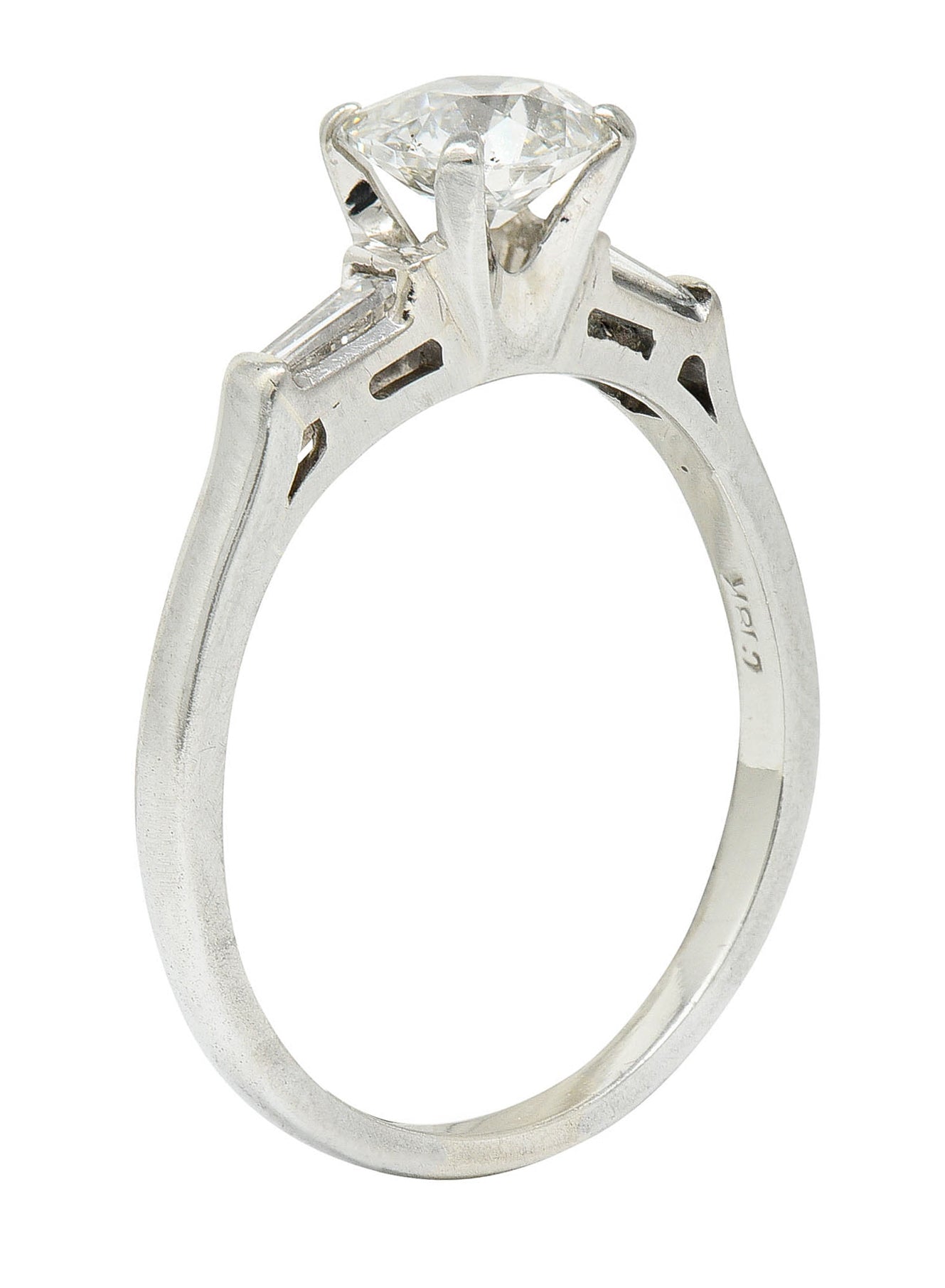 Mid-Century 1.03 CTW Old Mine Diamond 18 Karat White Gold Engagement RingRing - Wilson's Estate Jewelry