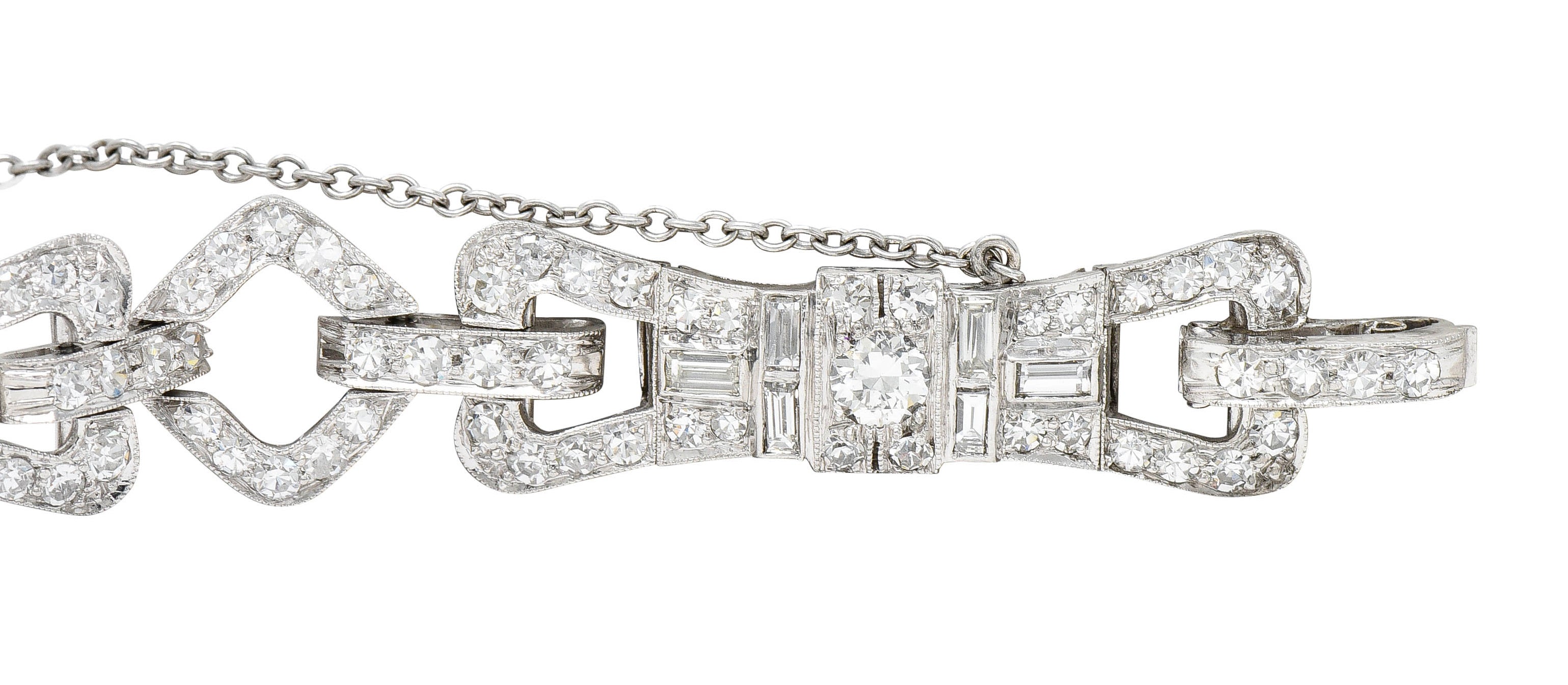 Art Deco 6.15 CTW Diamond Platinum Buckle Link Braceletbracelet - Wilson's Estate Jewelry