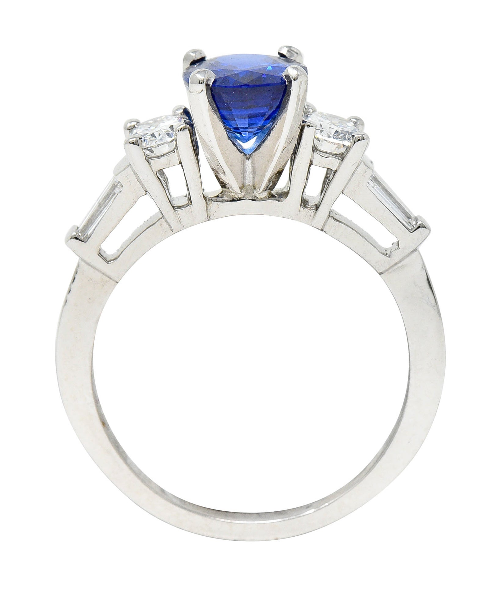 Contemporary 3.35 CTW Sapphire Diamond Platinum RingRing - Wilson's Estate Jewelry