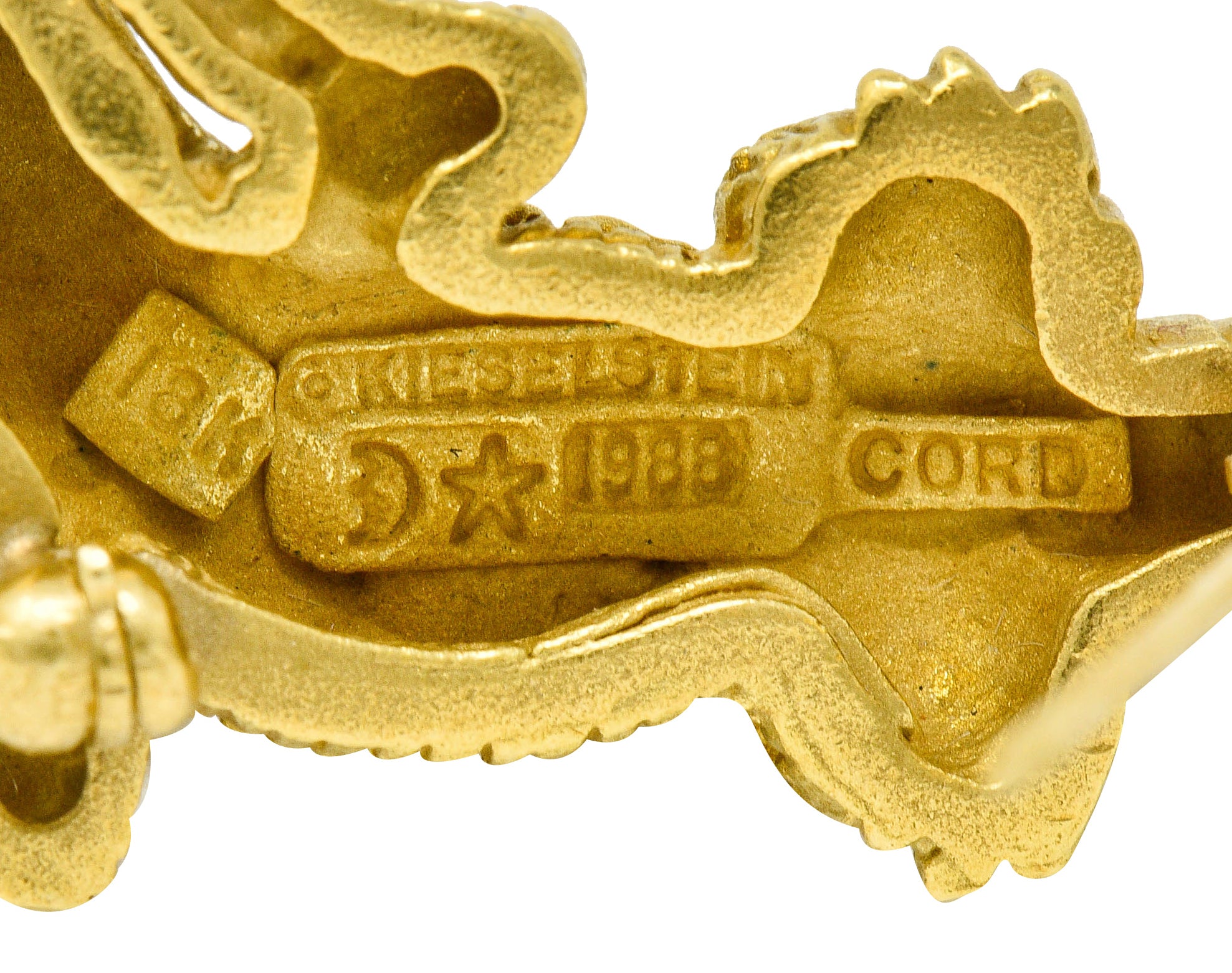 1988 Kieselstein Cord Vintage 18 Karat Green Gold Alligator BroochBrooch - Wilson's Estate Jewelry