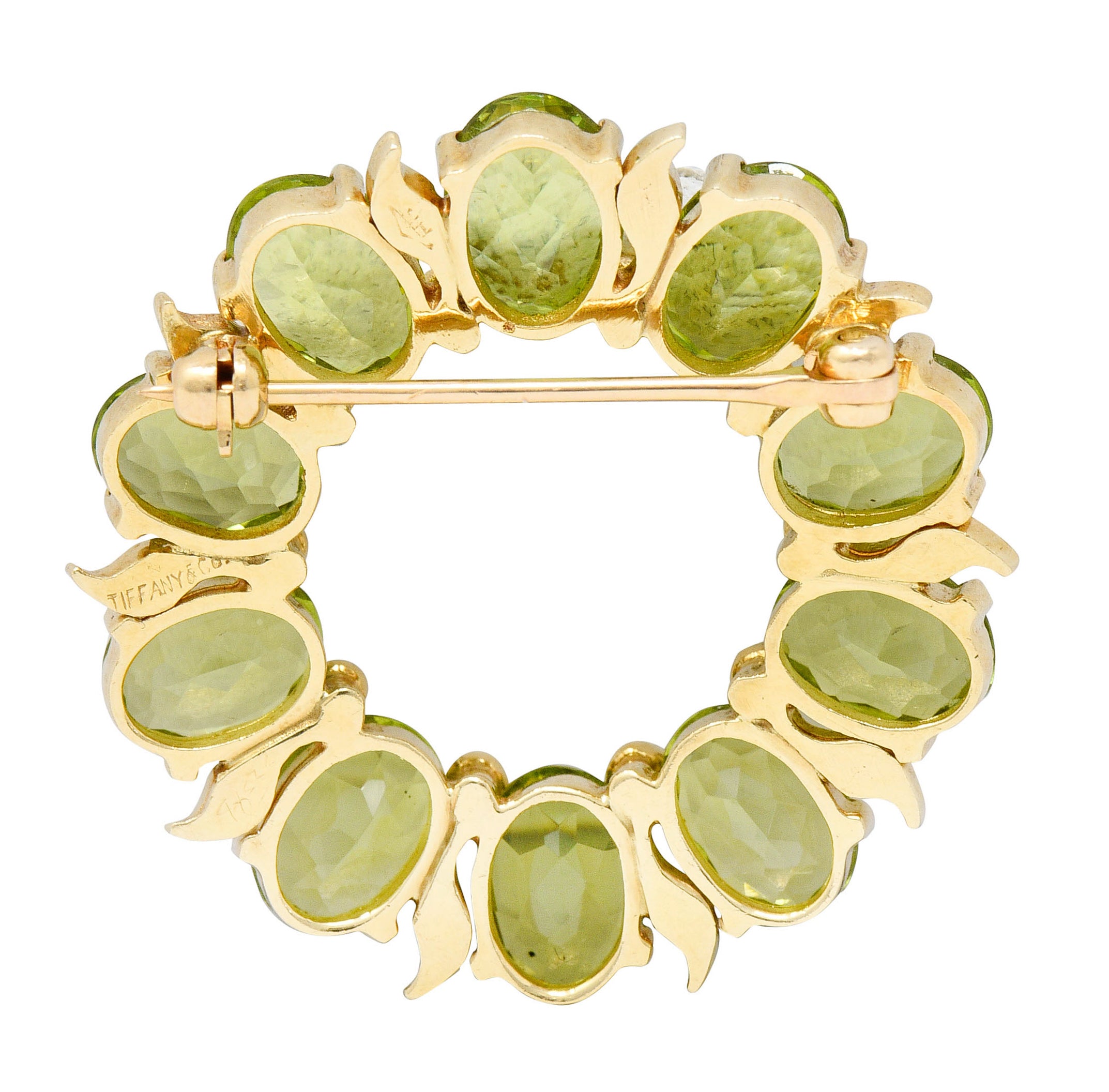 Tiffany & Co. Retro 14 Karat Gold Peridot Circle BroochBrooch - Wilson's Estate Jewelry