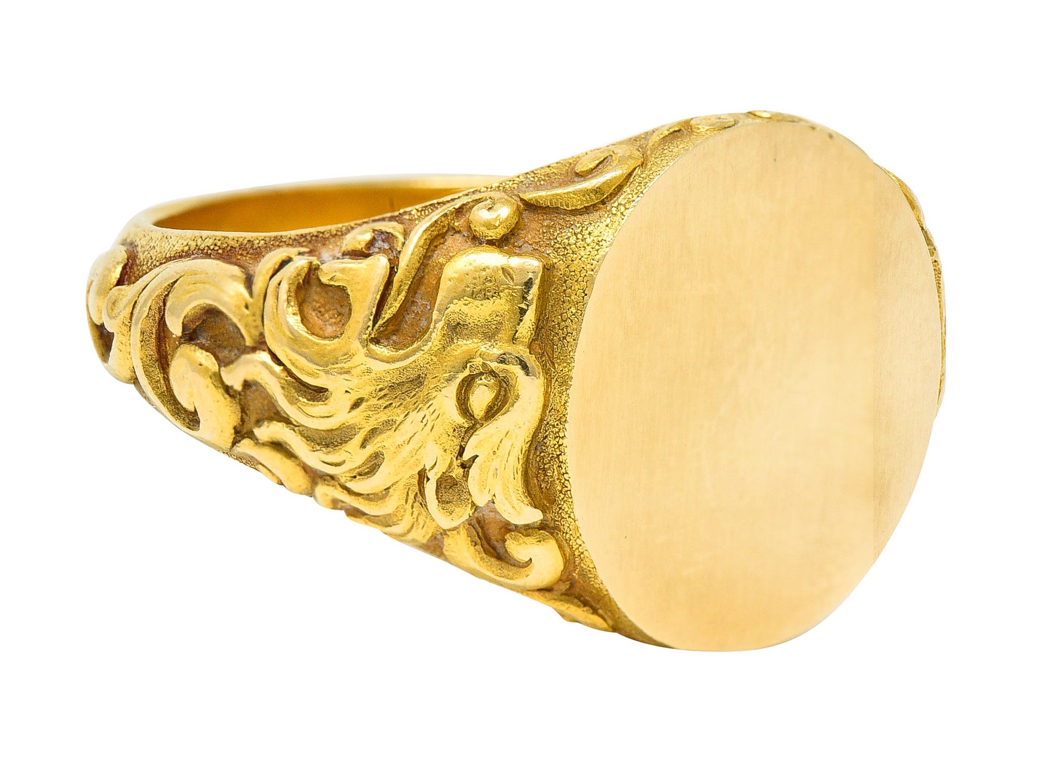 Tiffany & Co. Art Nouveau 18 Karat Gold Unisex Lion Signet RingRing - Wilson's Estate Jewelry