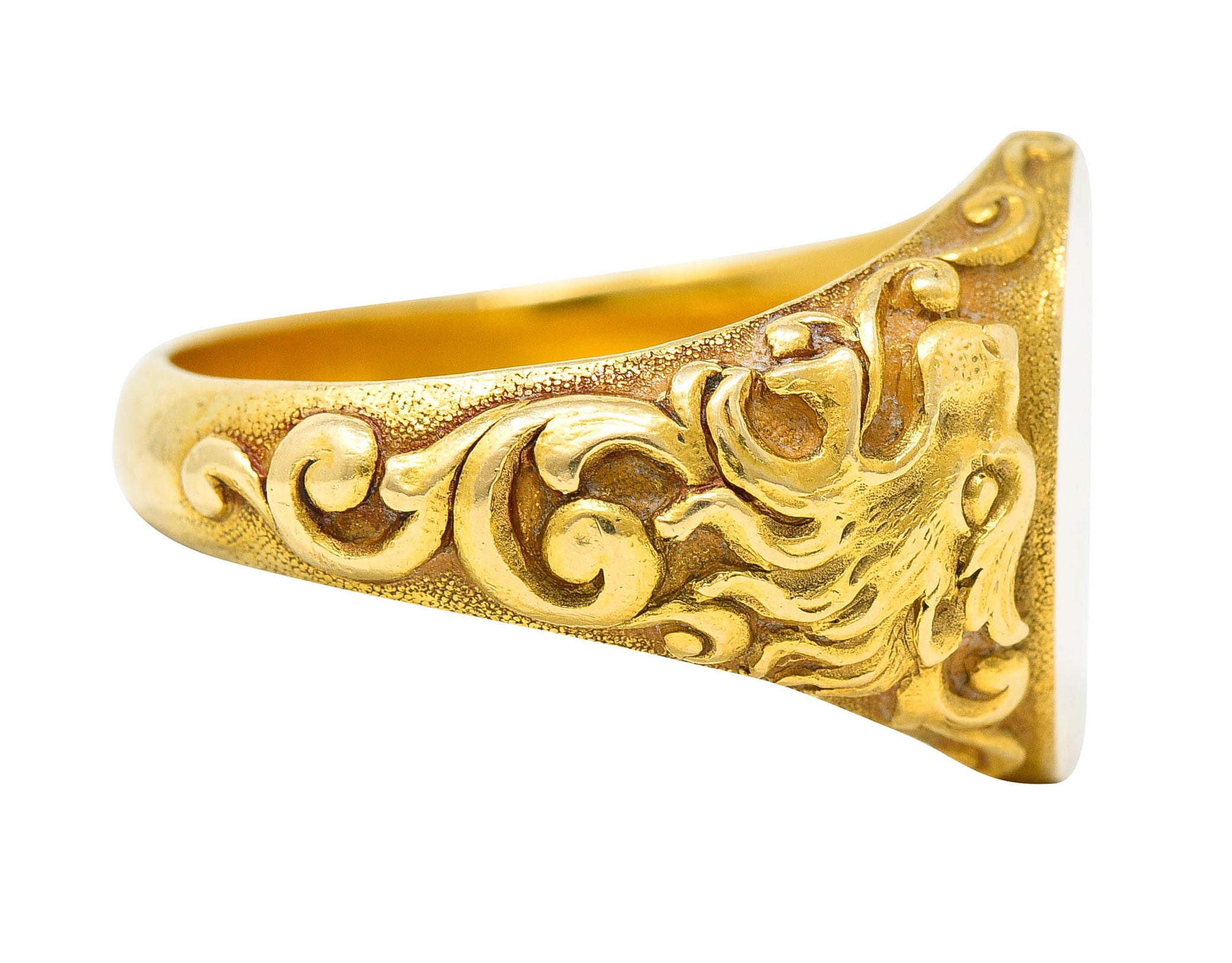 Tiffany & Co. Art Nouveau 18 Karat Gold Unisex Lion Signet RingRing - Wilson's Estate Jewelry