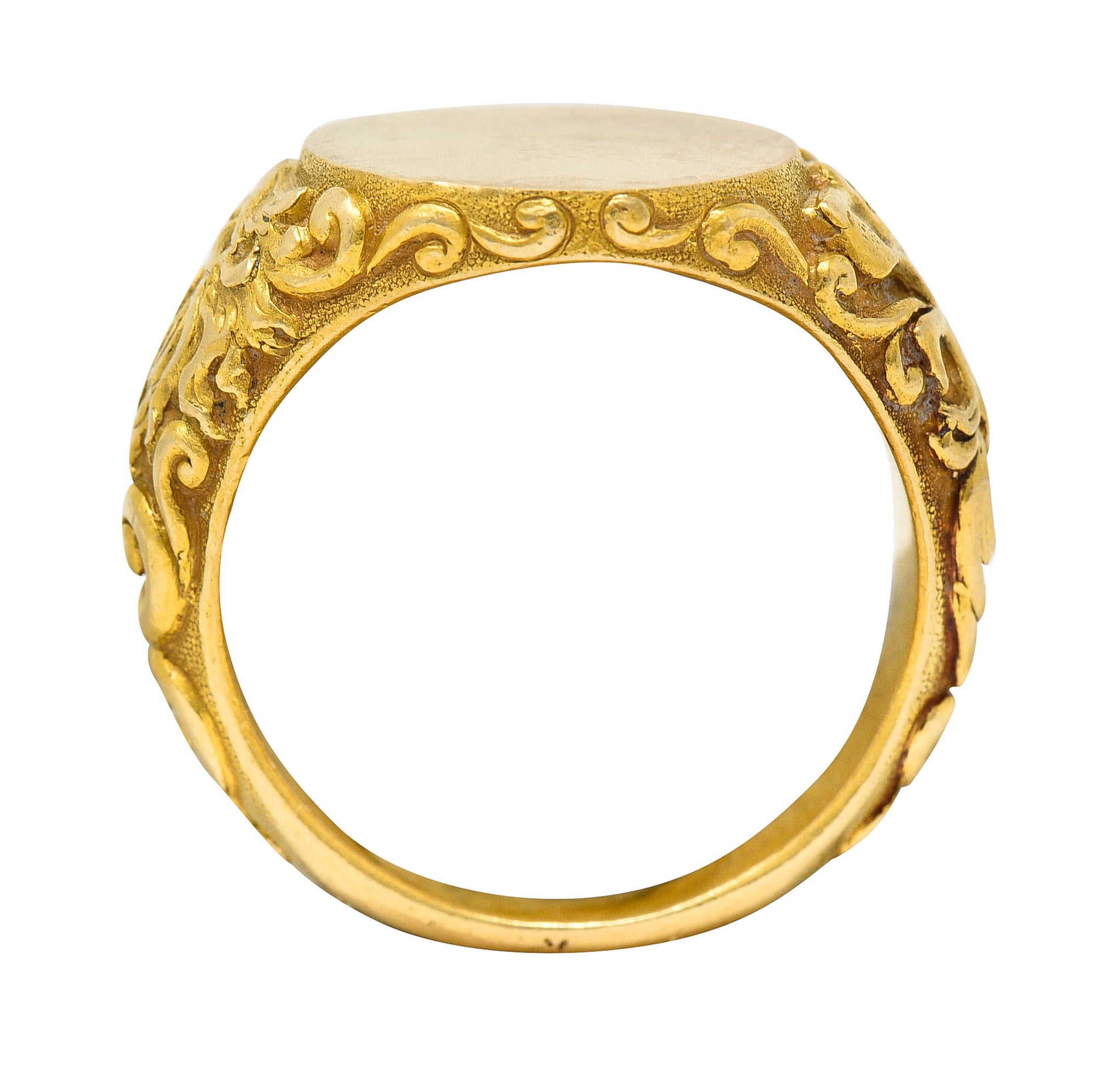 Tiffany & Co. Art Nouveau 18 Karat Gold Unisex Lion Signet RingRing - Wilson's Estate Jewelry