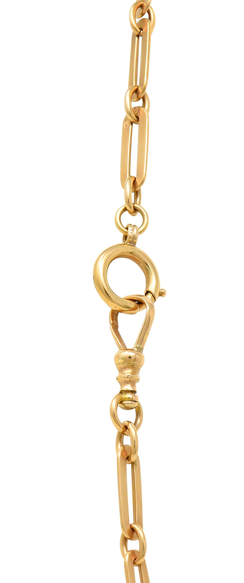 Victorian Austrian-Hungarian 14 Karat Rose Gold Chain Link Lariat NecklaceNecklace - Wilson's Estate Jewelry