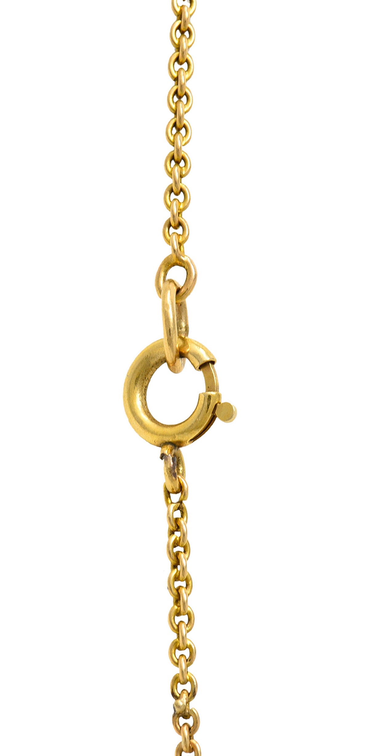 Edwardian Amethyst Diamond Pearl Silver-Topped 14 Karat Gold Laurel Pendant NecklaceNecklace - Wilson's Estate Jewelry