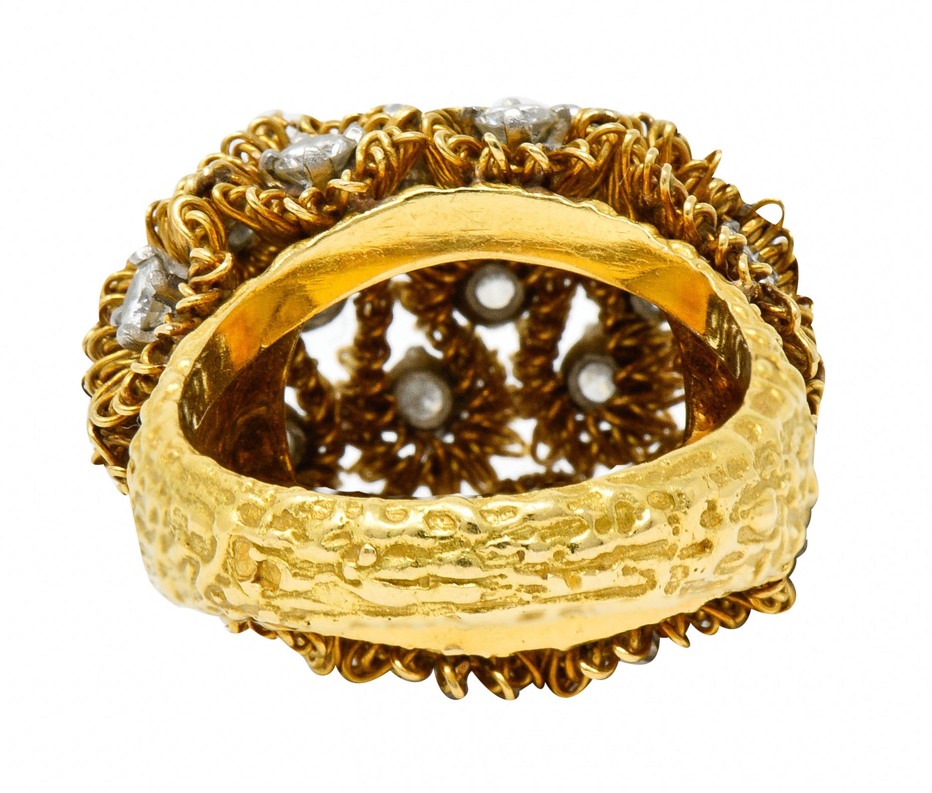 1960's Cartier France 2.50 CTW Diamond 18 Karat Gold Floral Bouquet RingRing - Wilson's Estate Jewelry