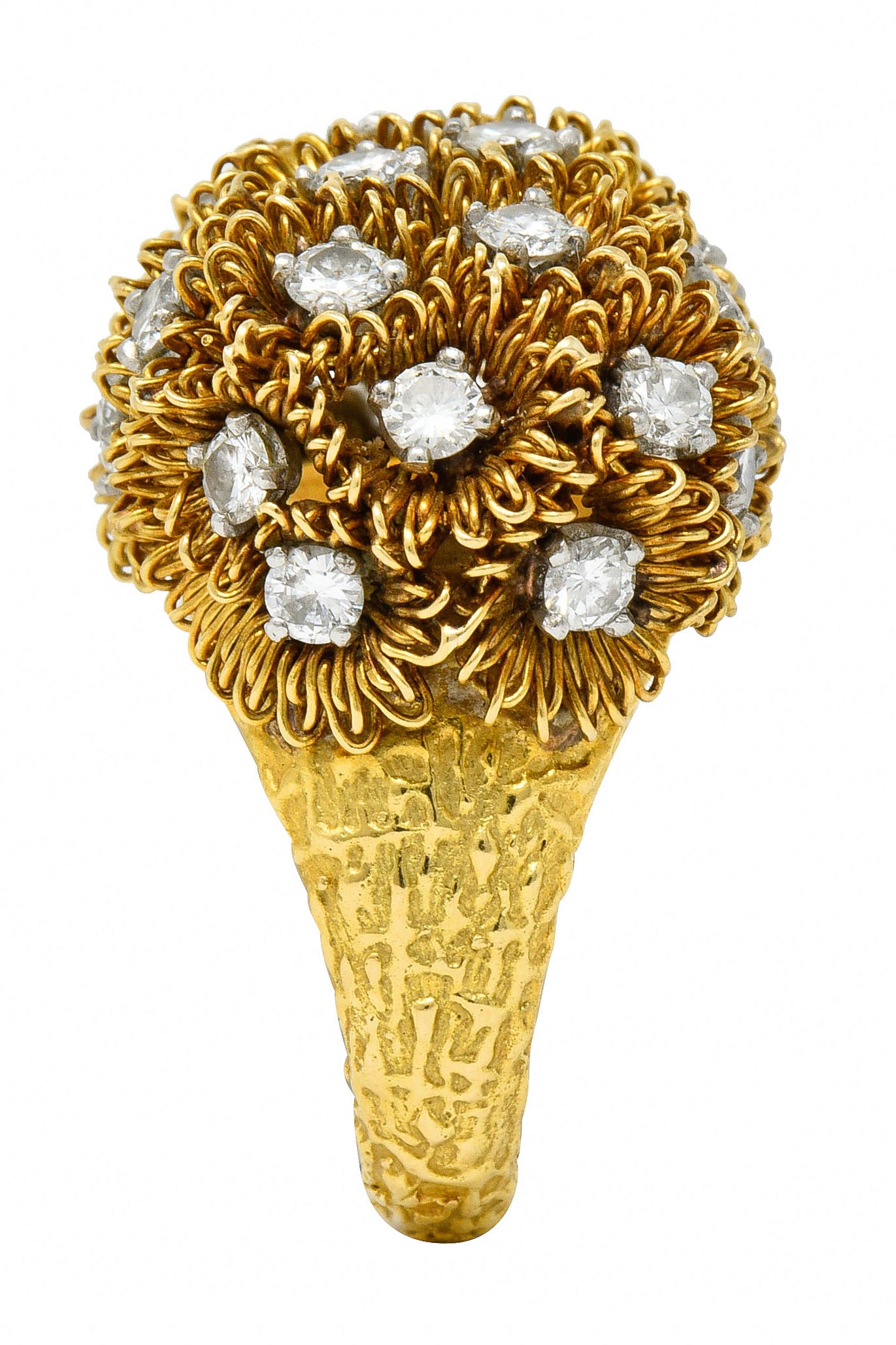1960's Cartier France 2.50 CTW Diamond 18 Karat Gold Floral Bouquet RingRing - Wilson's Estate Jewelry