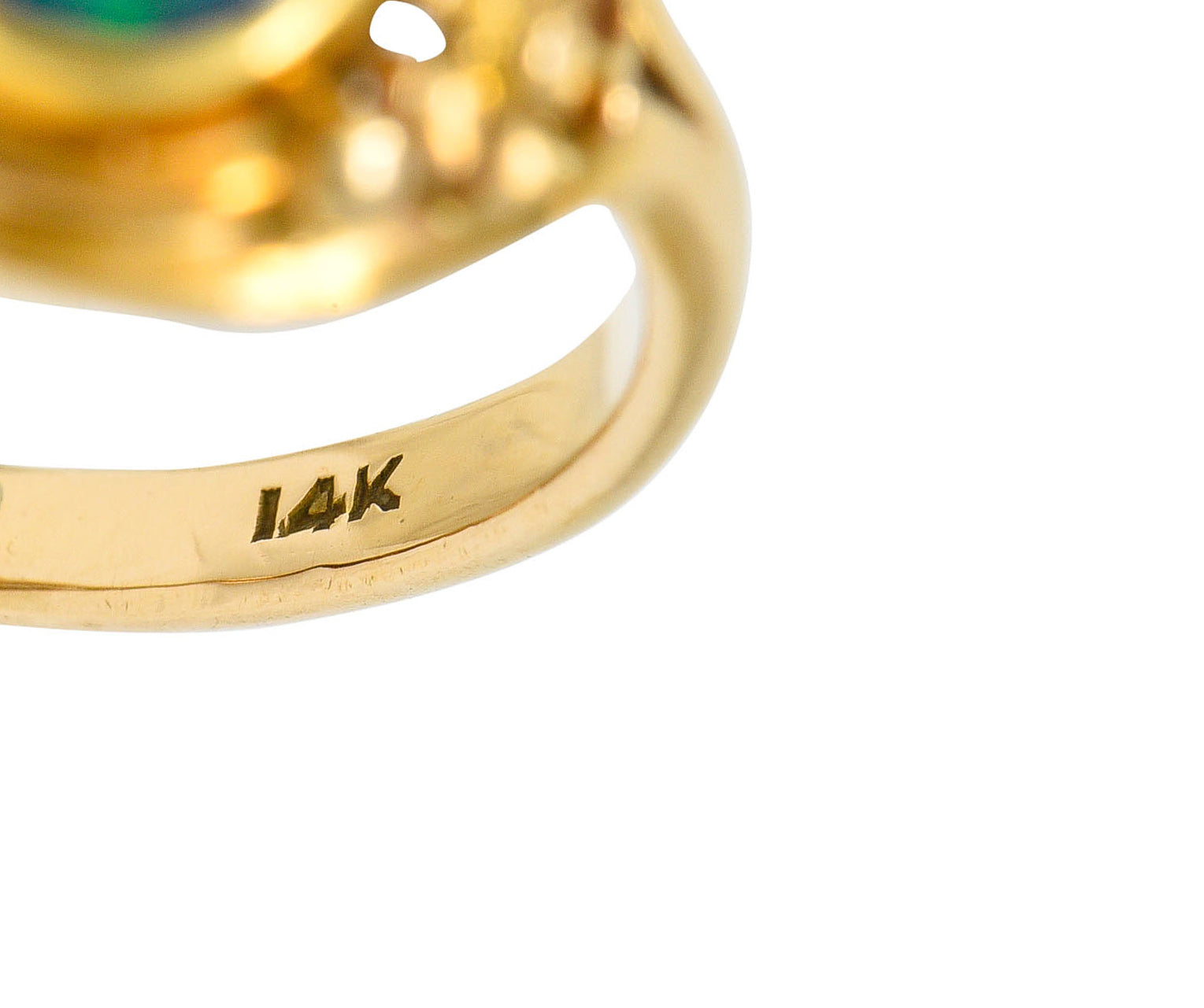 Art Nouveau 14 Karat Gold Black Opal Flower RingRing - Wilson's Estate Jewelry