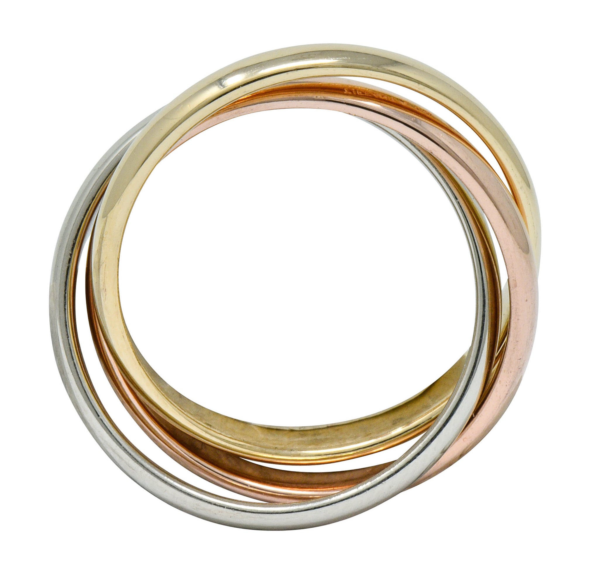 Tiffany & Co. Vintage 14 Karat Tri-Colored Gold Paloma's Melody Rolling Band RingRing - Wilson's Estate Jewelry