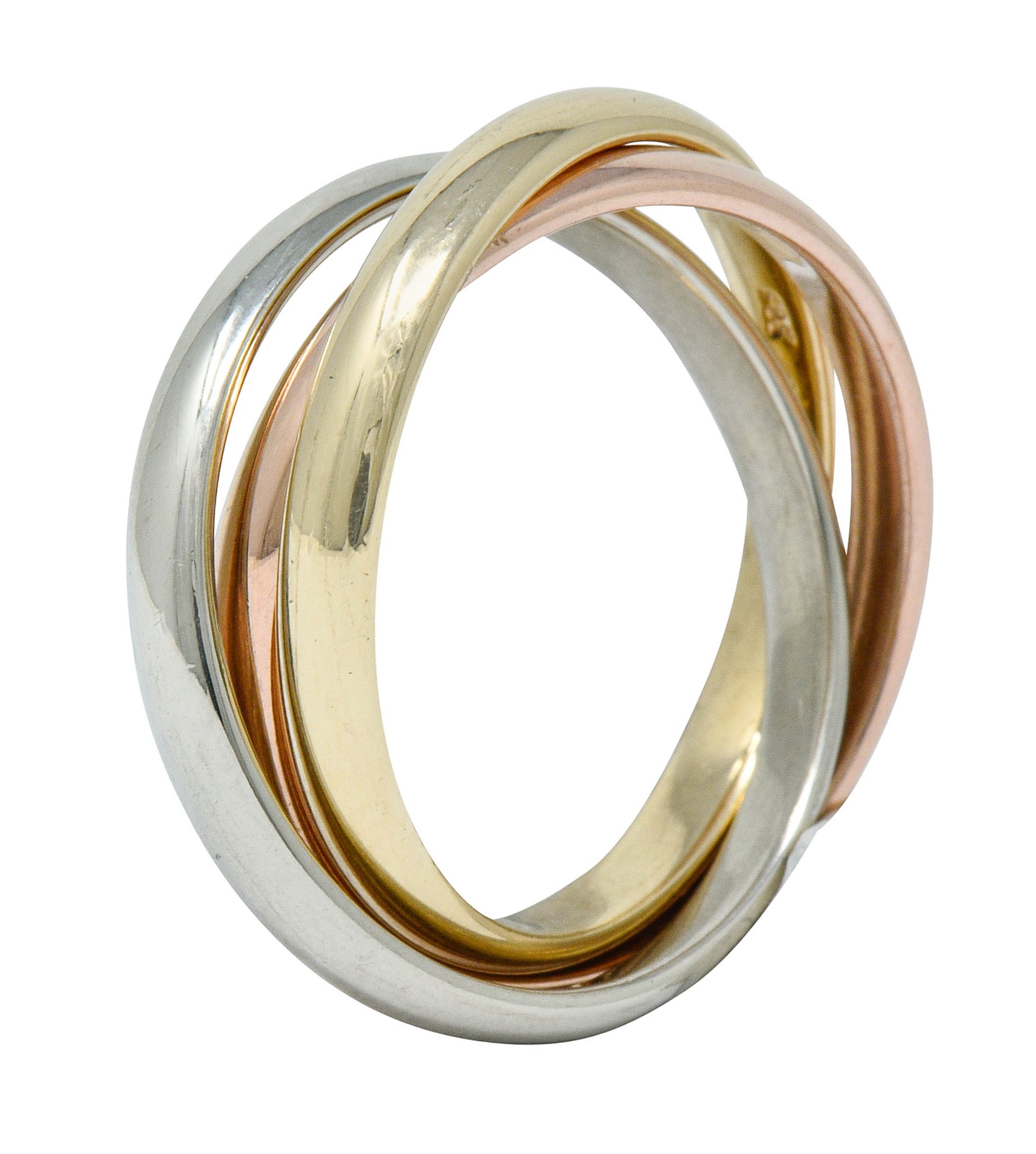 Tiffany & Co. Vintage 14 Karat Tri-Colored Gold Paloma's Melody Rolling Band RingRing - Wilson's Estate Jewelry