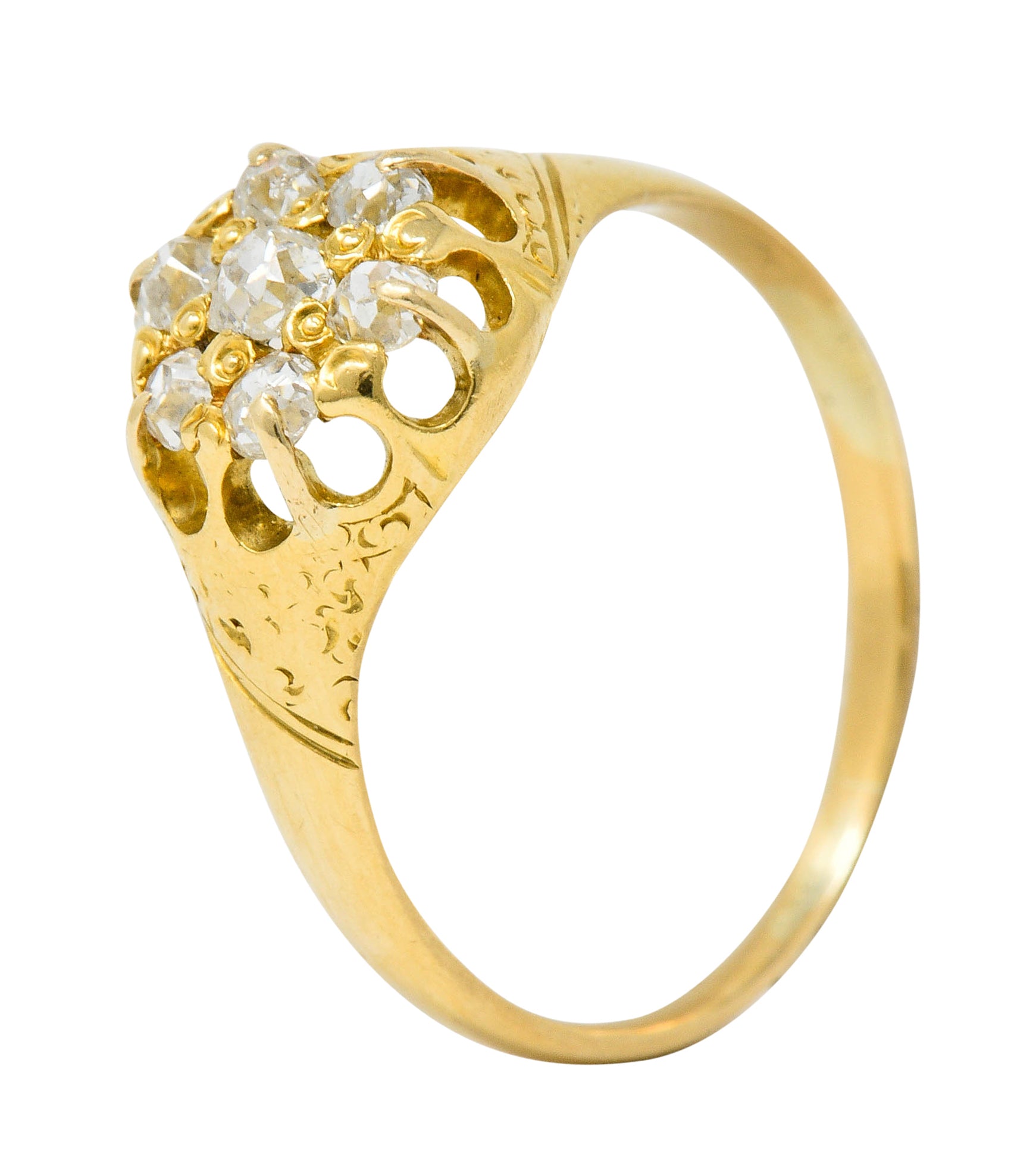 Victorian Old Mine Diamond 18 Karat Gold Cluster RingRing - Wilson's Estate Jewelry