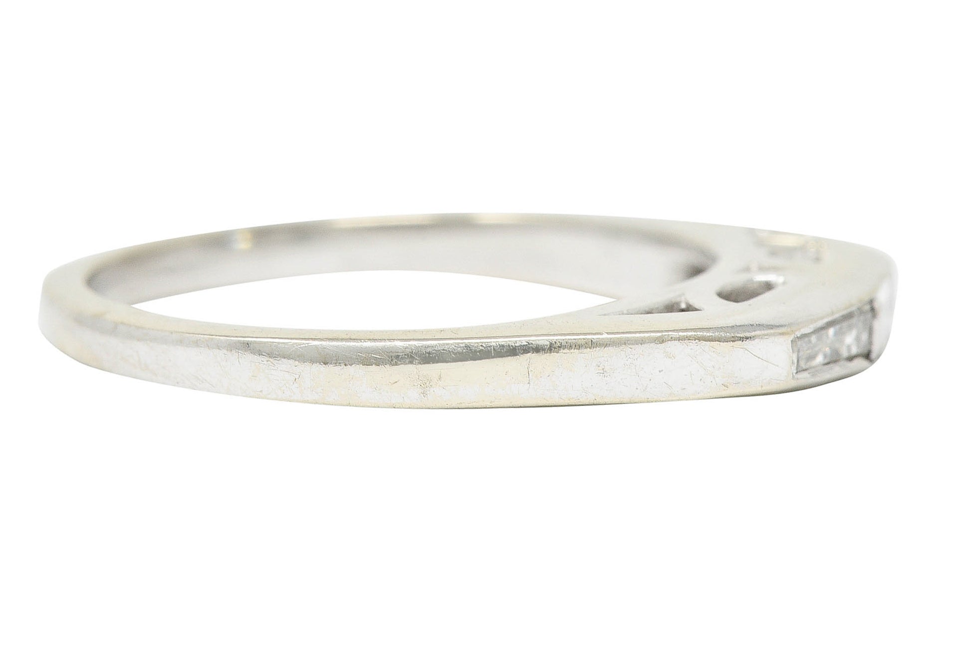 1940's Retro 0.25 CTW Diamond 14 Karat White Gold Band RingRing - Wilson's Estate Jewelry