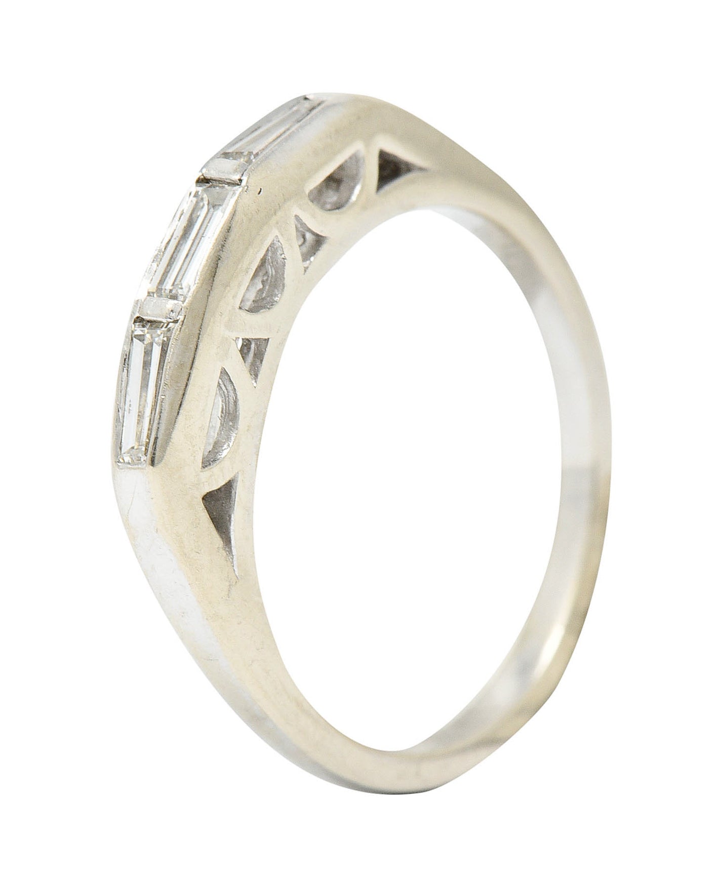 1940's Retro 0.25 CTW Diamond 14 Karat White Gold Band RingRing - Wilson's Estate Jewelry