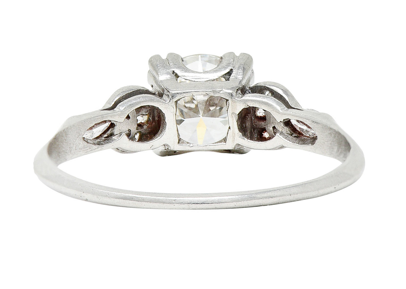Art Deco 1.45 CTW Diamond Platinum Half Moon Engagement RingRing - Wilson's Estate Jewelry