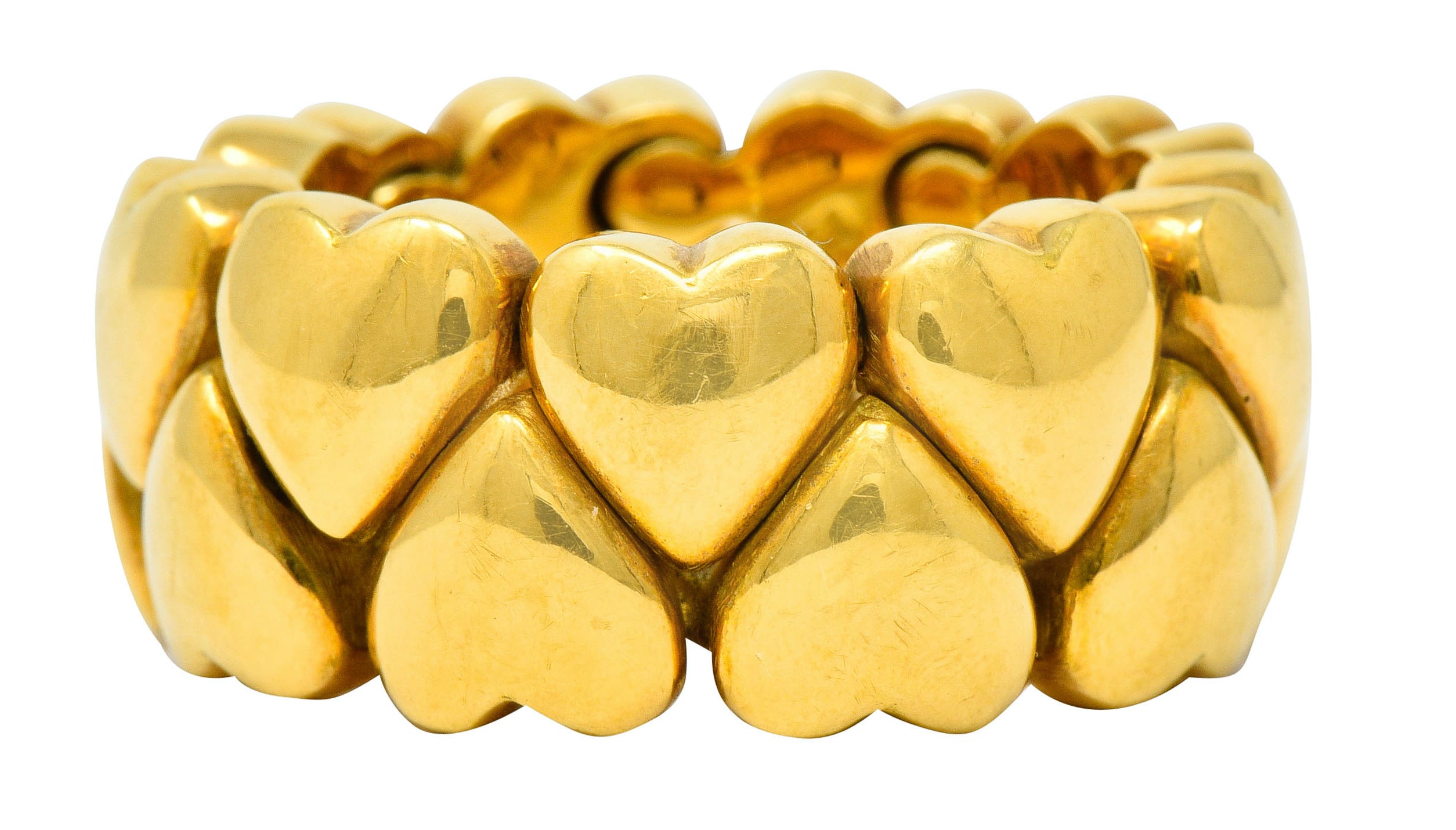 Cartier 18 Karat Gold Double Coeurs Heart Band Ring Circa 1994Ring - Wilson's Estate Jewelry