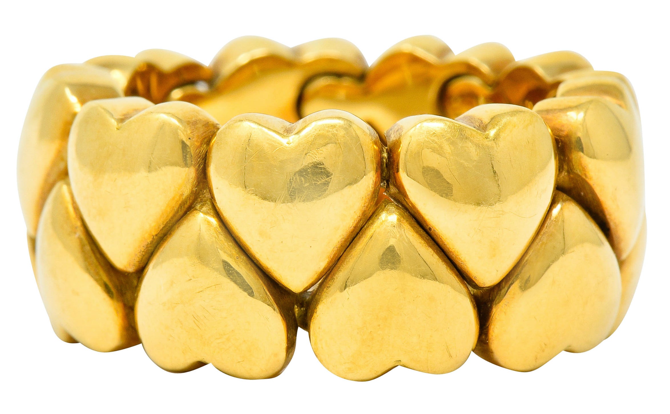 Cartier 18 Karat Gold Double Coeurs Heart Band Ring Circa 1994Ring - Wilson's Estate Jewelry
