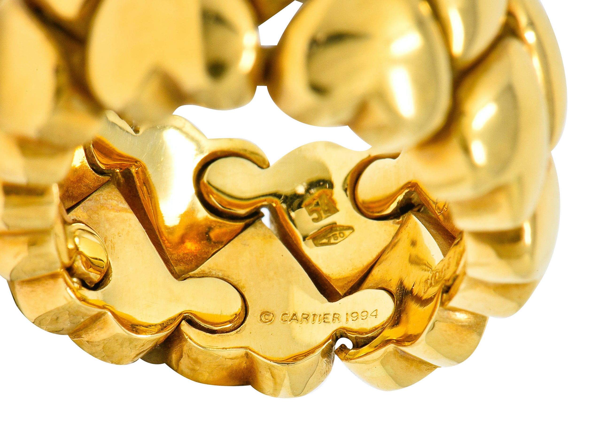 Cartier 18 Karat Gold Double Coeurs Heart Band Ring Circa 1994Ring - Wilson's Estate Jewelry