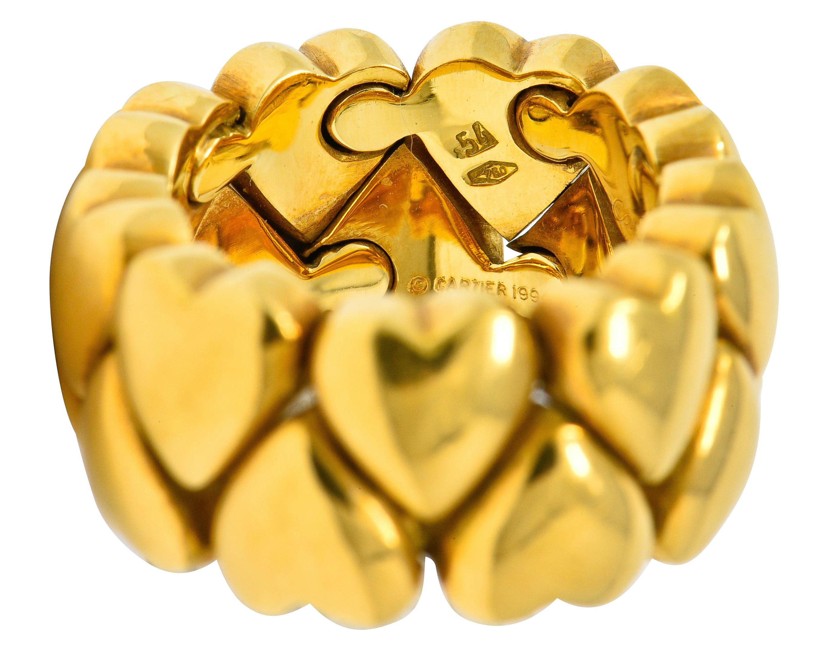 Cartier 18 Karat Gold Double Coeurs Heart Band Ring Circa 1994Ring - Wilson's Estate Jewelry