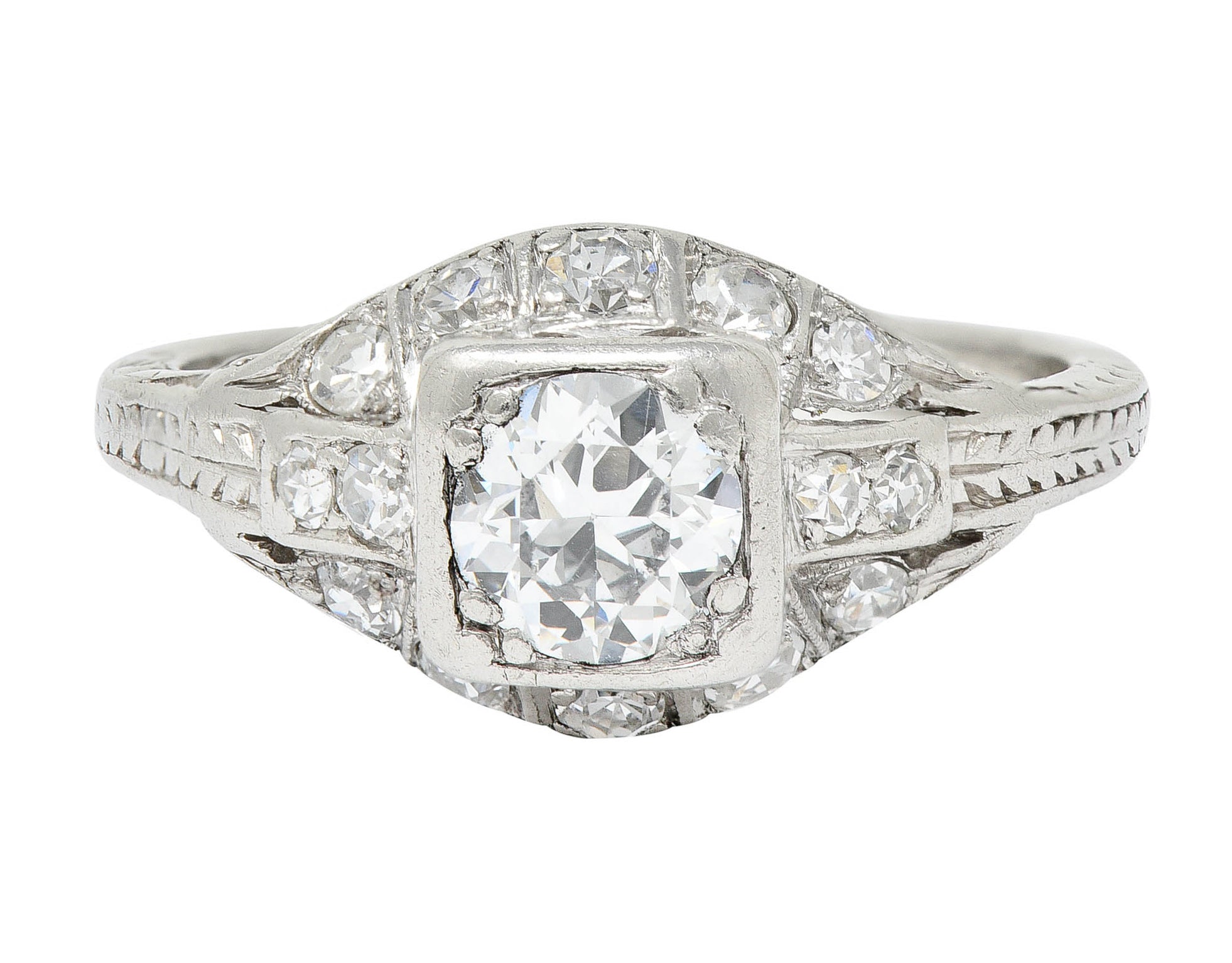 Art Deco 0.75 CTW Diamond Platinum Engagement Ring Circa 1930Ring - Wilson's Estate Jewelry