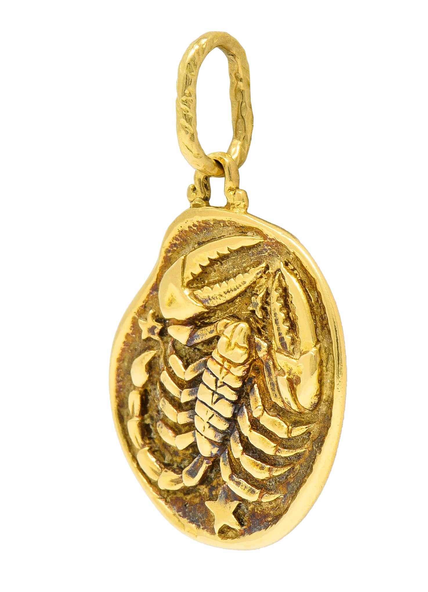 Vintage 18 Karat Gold Scorpio Zodiac Pendant Charmcharm - Wilson's Estate Jewelry