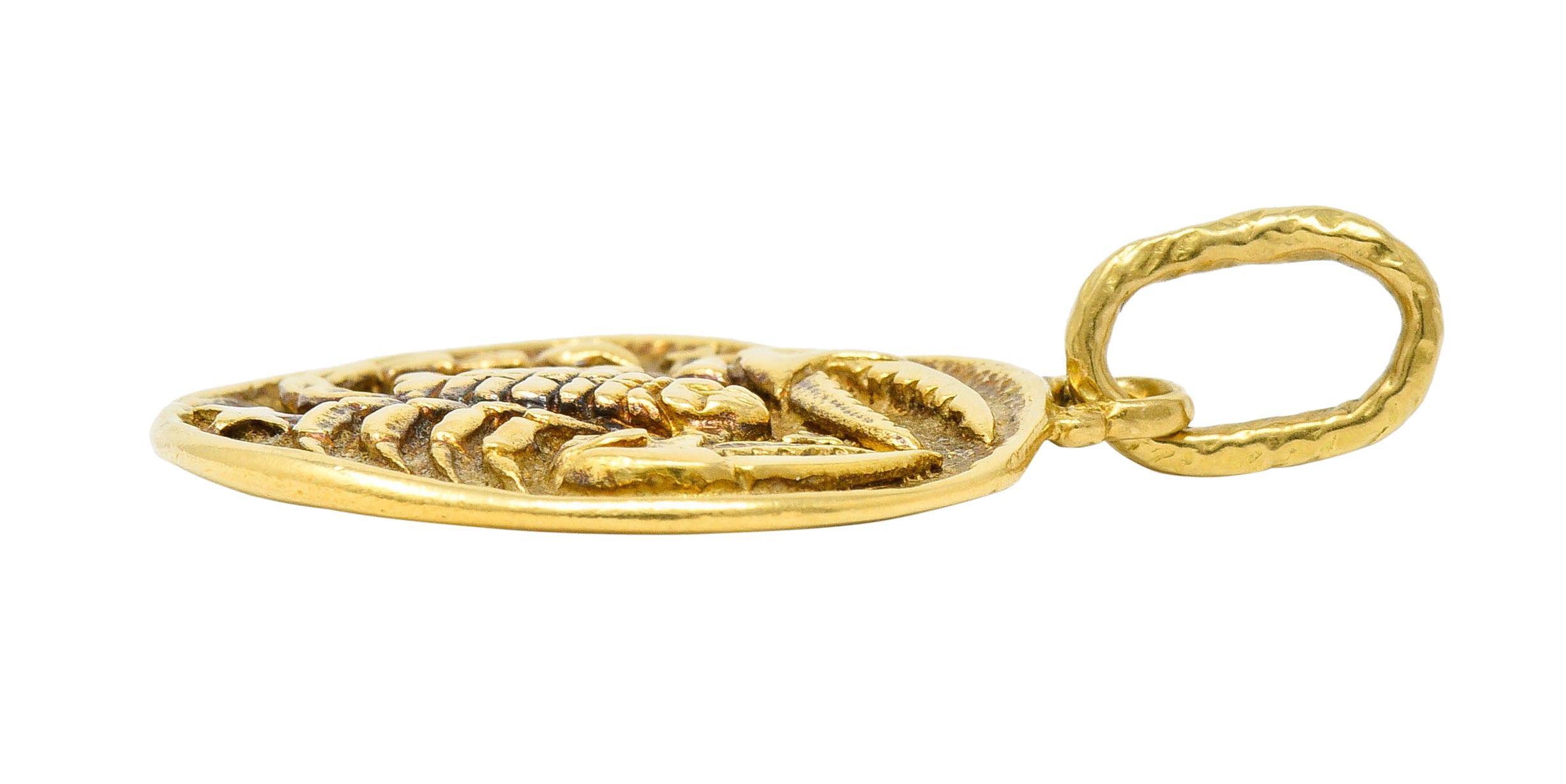 Vintage 18 Karat Gold Scorpio Zodiac Pendant Charmcharm - Wilson's Estate Jewelry