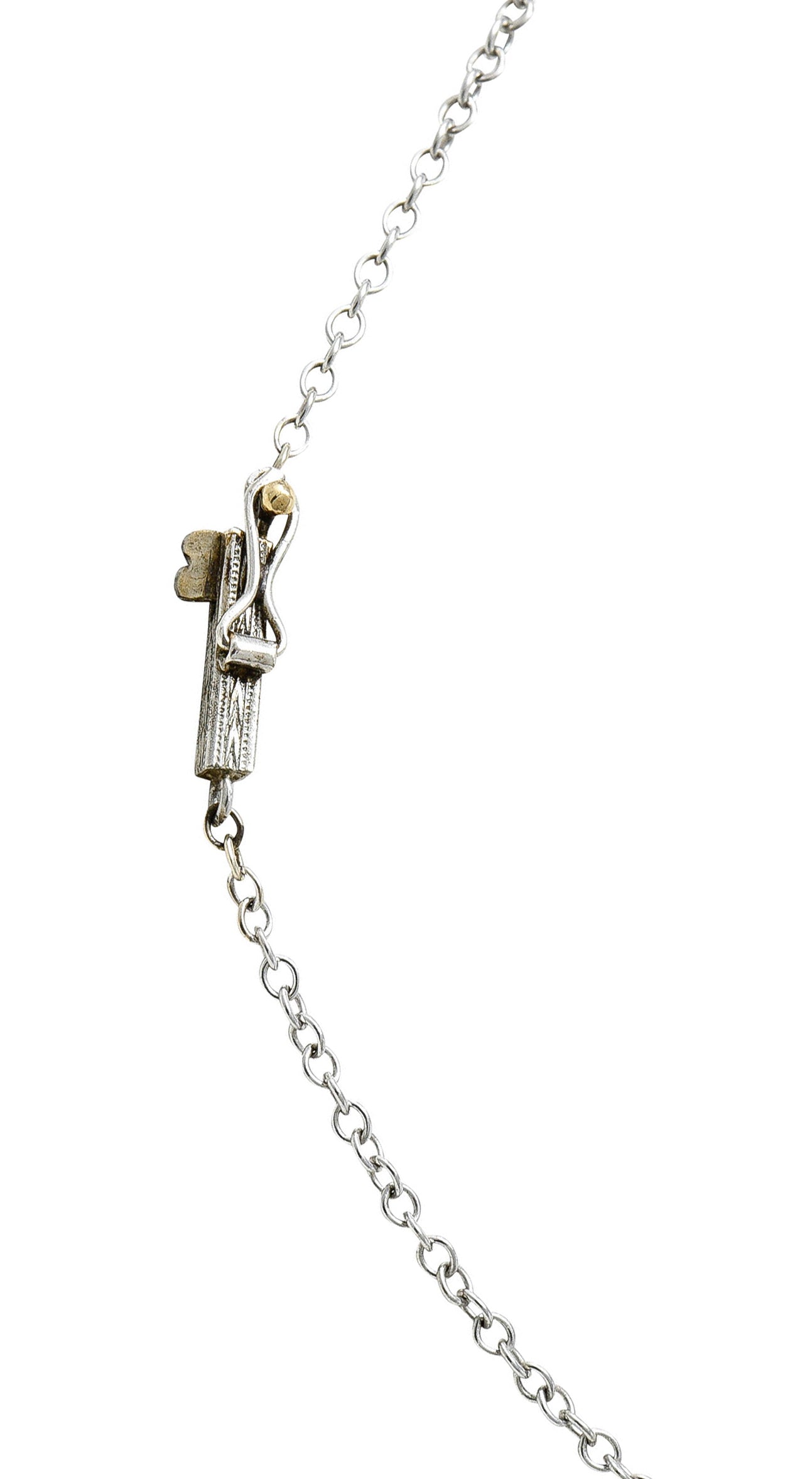 1920's Art Deco Diamond Platinum-Topped 14 Karat White Gold Drop NecklaceNecklace - Wilson's Estate Jewelry