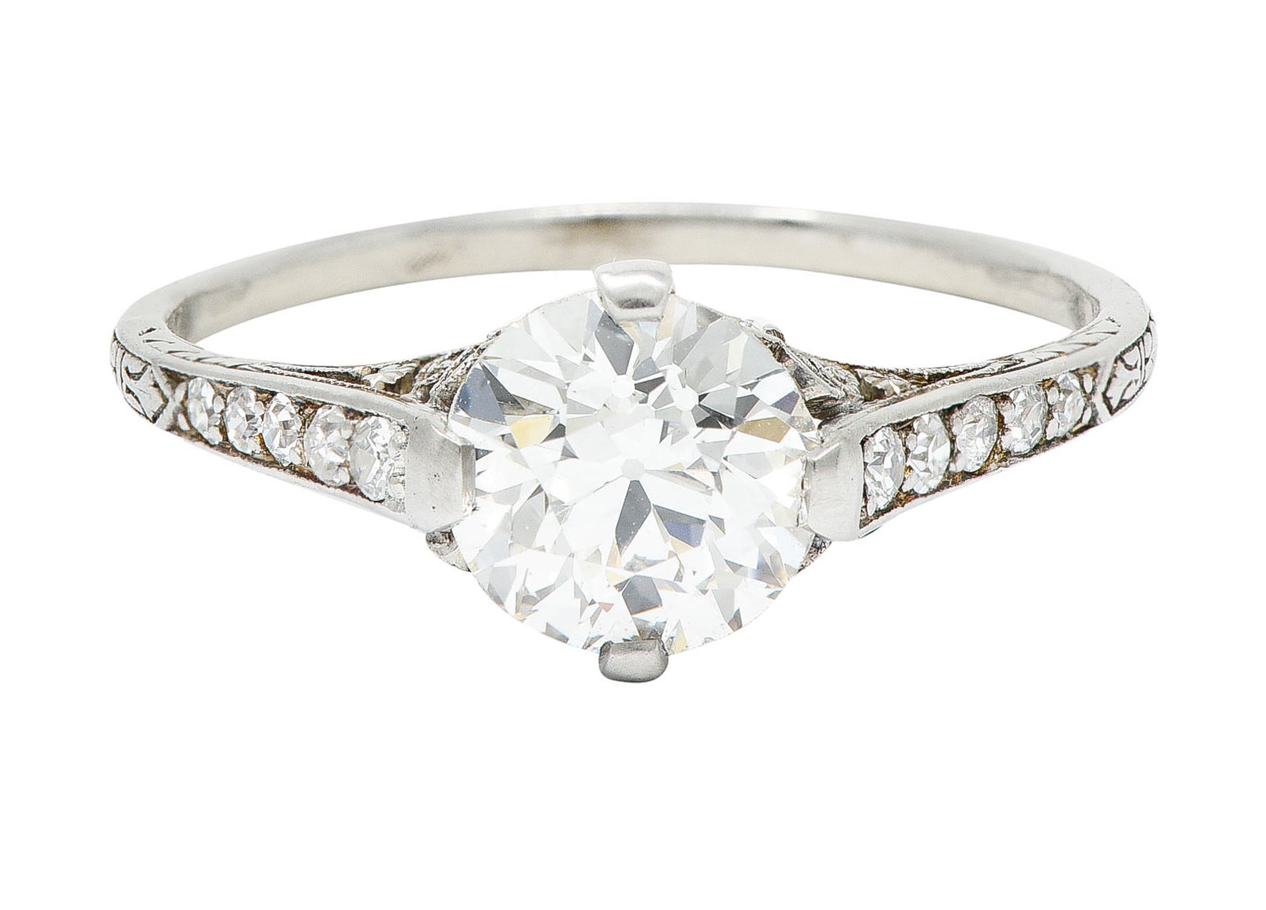 Black Starr & Frost Art Deco 1.50 CTW Diamond Platinum Engagement RingRing - Wilson's Estate Jewelry