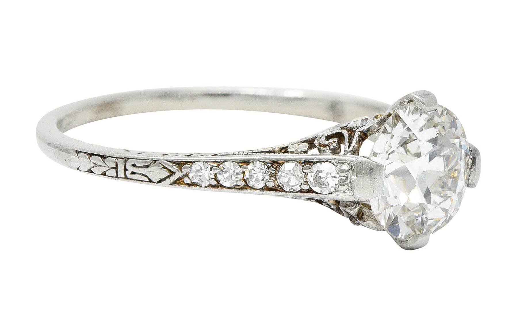 Black Starr & Frost Art Deco 1.50 CTW Diamond Platinum Engagement RingRing - Wilson's Estate Jewelry