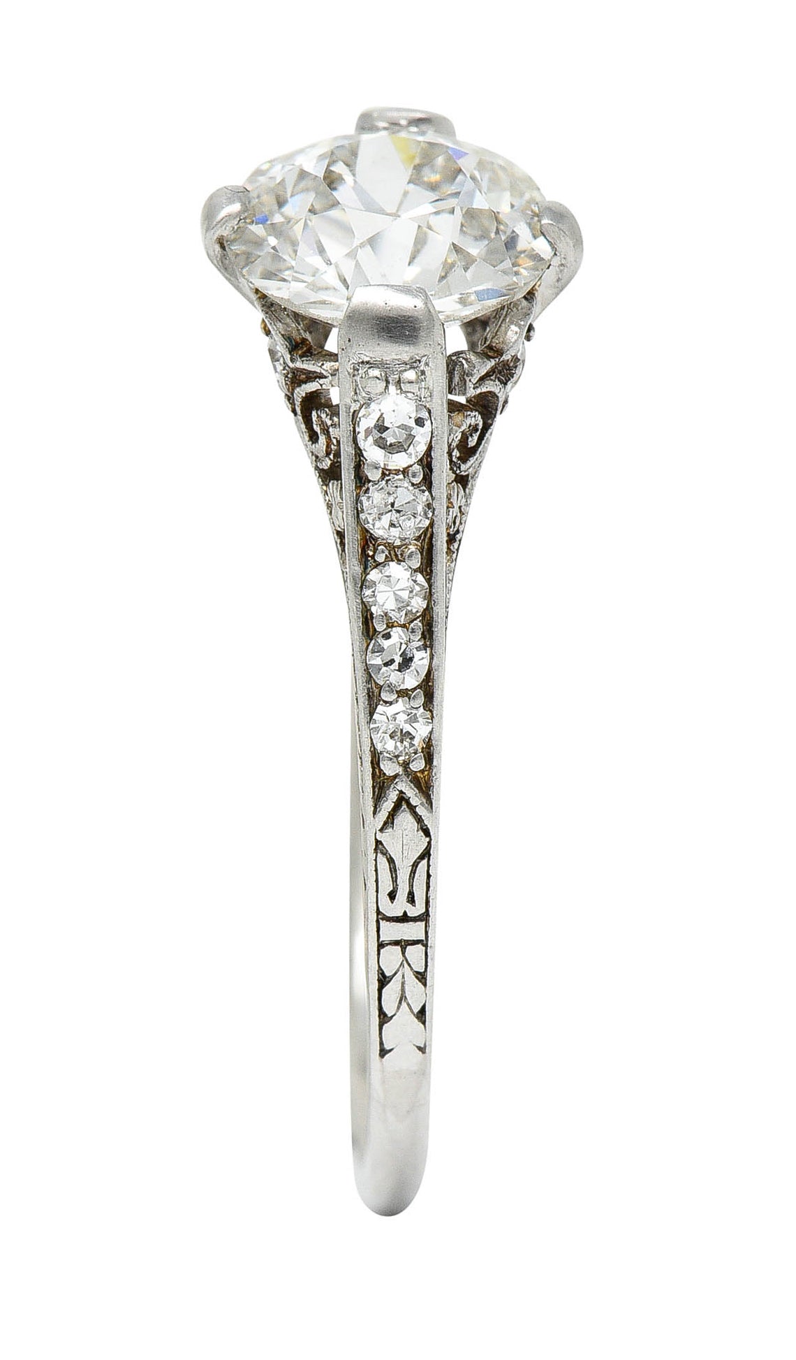Black Starr & Frost Art Deco 1.50 CTW Diamond Platinum Engagement RingRing - Wilson's Estate Jewelry