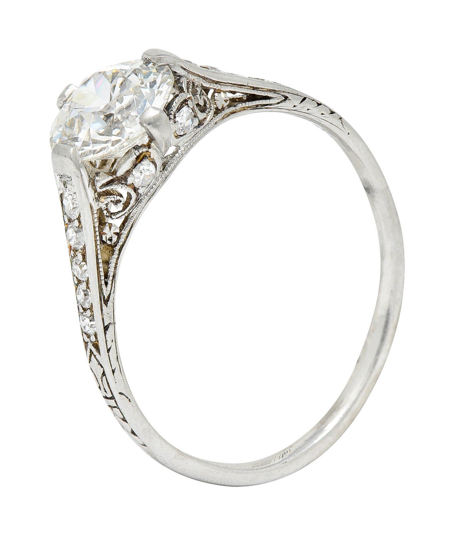 Black Starr & Frost Art Deco 1.50 CTW Diamond Platinum Engagement RingRing - Wilson's Estate Jewelry